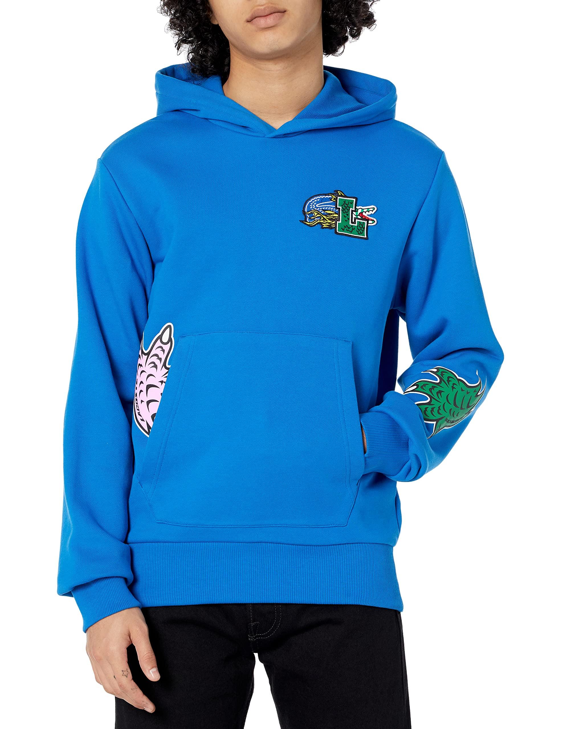 Lacoste Holiday Comic Effect Print Hooded Sweatshirt Core in Blue for ...