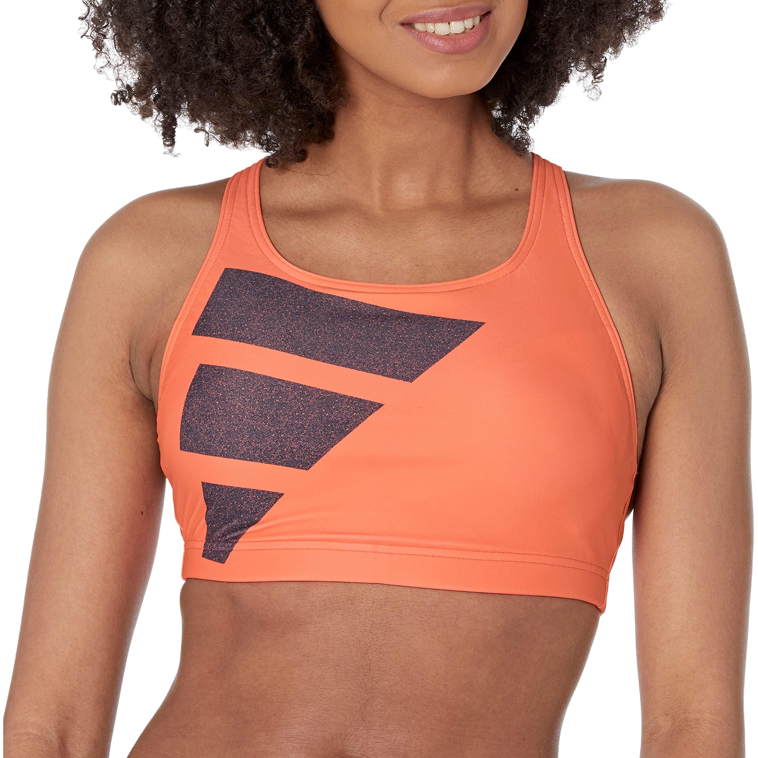 adidas Standard Big Bars Bikini Top in Orange | Lyst