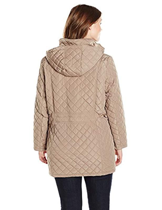 calvin klein women's classic quilted jacket with side tabs