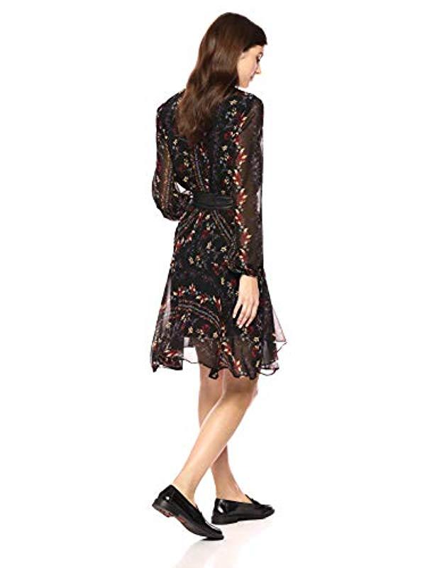 guess jewel printed belted dress