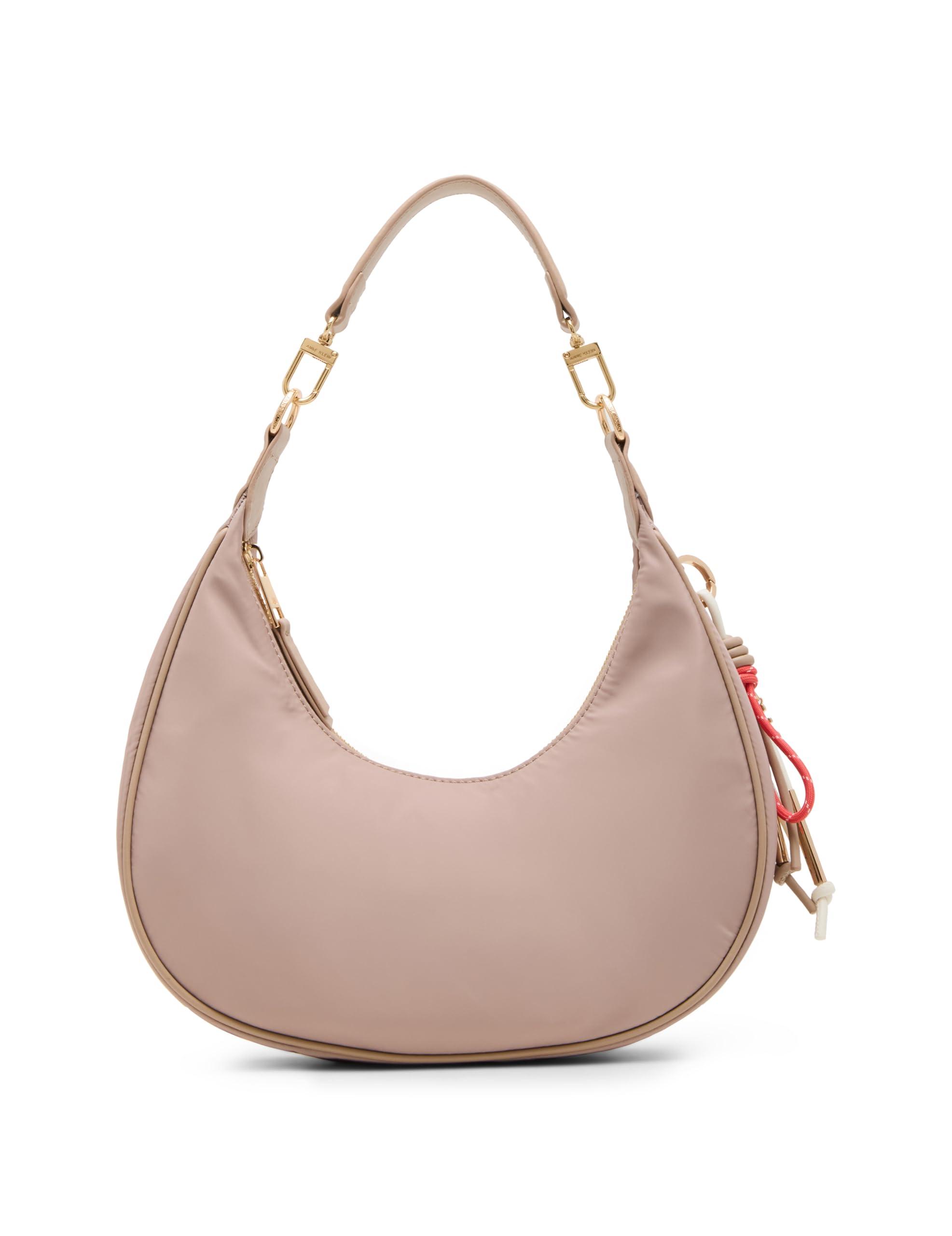 Anne Klein S Crescent Shoulder Bag With Detachable Strap in Pink