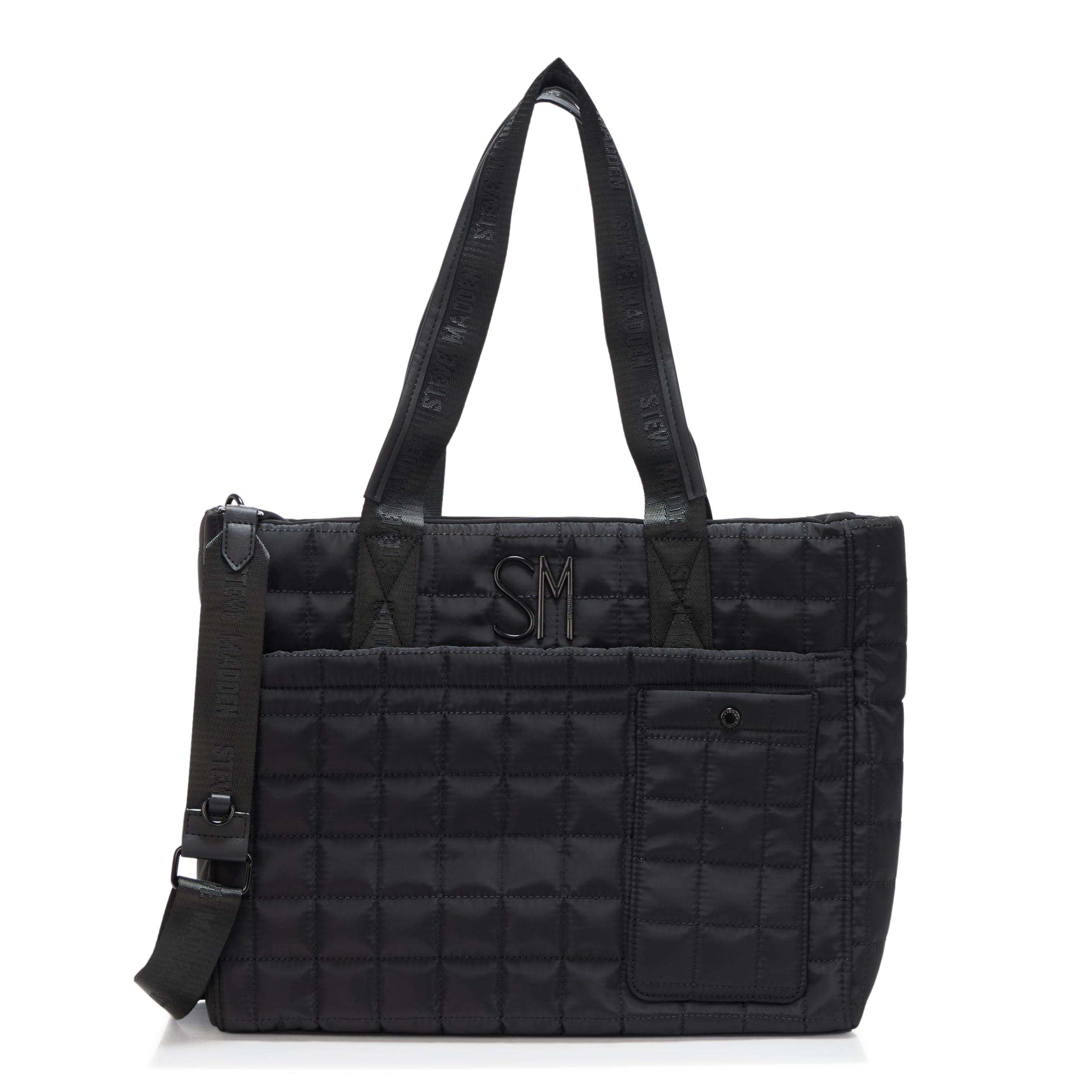 Steve Madden Blivia Quilted Nylon Tote in Black Lyst