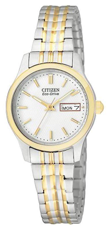 Citizen Ladies Eco Drive Corso Two Tone Bracelet Watch EW2299-50E –  Striacroft Jewellers