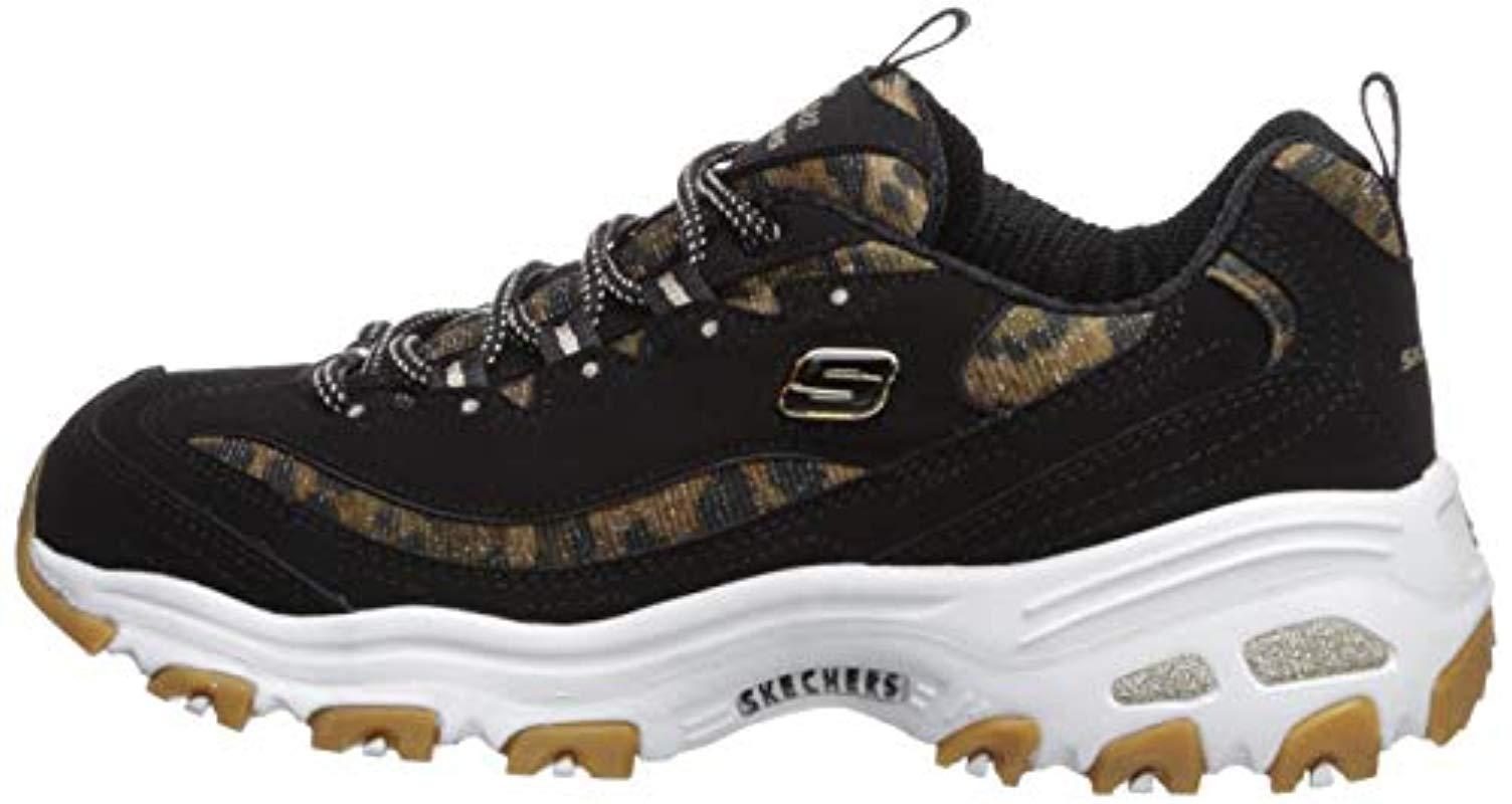 Skechers D'lites-quick Leopard Sneaker | Lyst