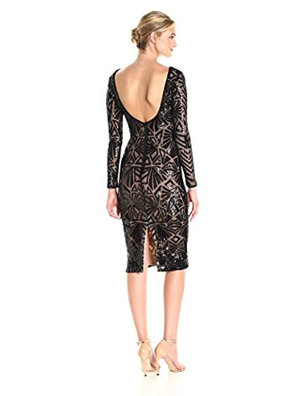 emery long sleeve sequin cocktail dress dress the population