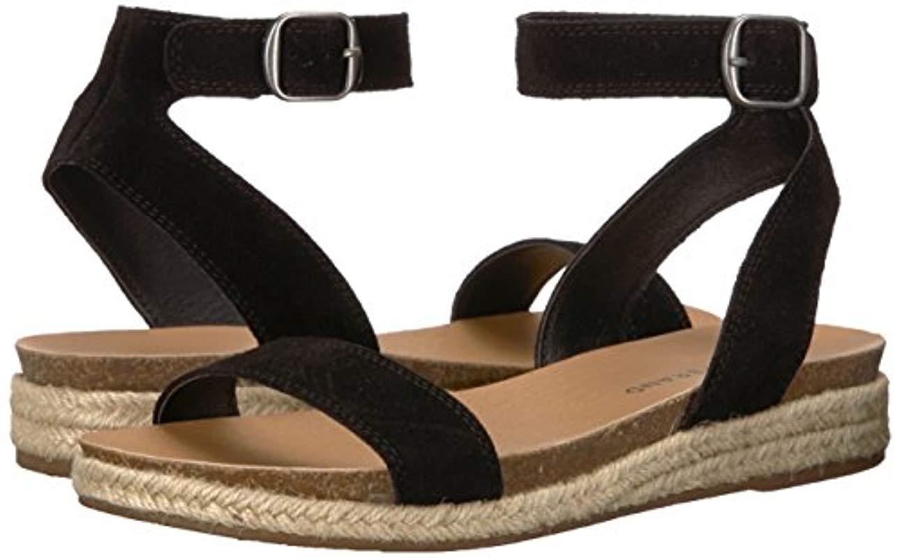 Lucky Brand Suede Garston Flat Sandal, Black, 12 M Us - Lyst
