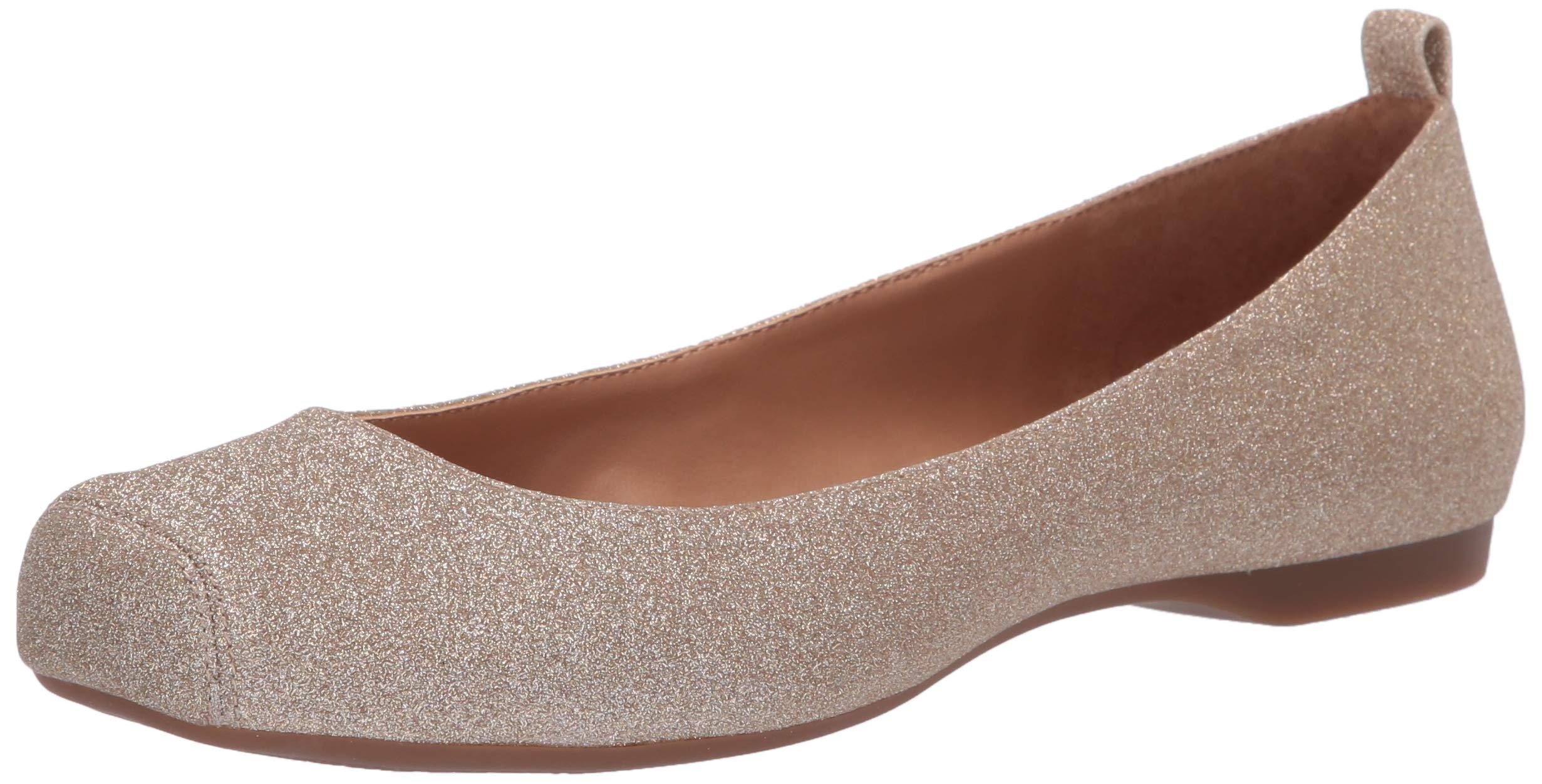 Jessica Simpson Womens Mickella Ballet Flat in Champagne Glitter (Brown ...