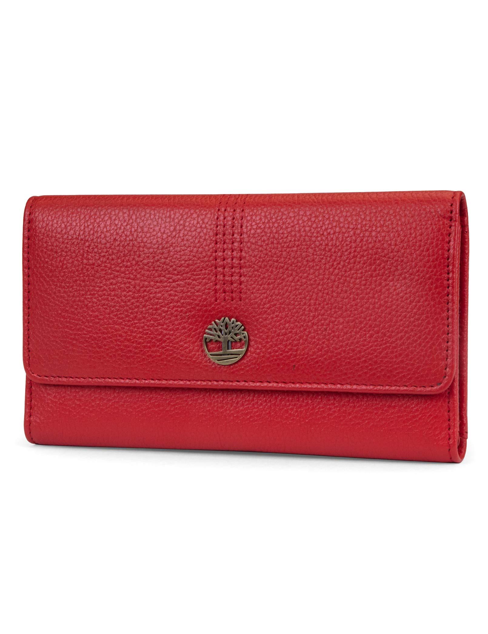 Timberland Womens Leather Rfid Flap Cluth Organizer Wallet in Red | Lyst