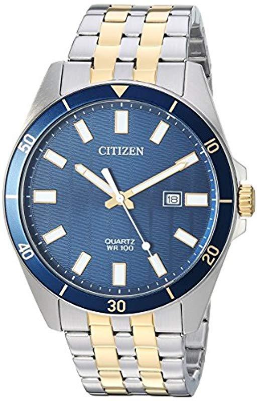citizen quartz watch blue face