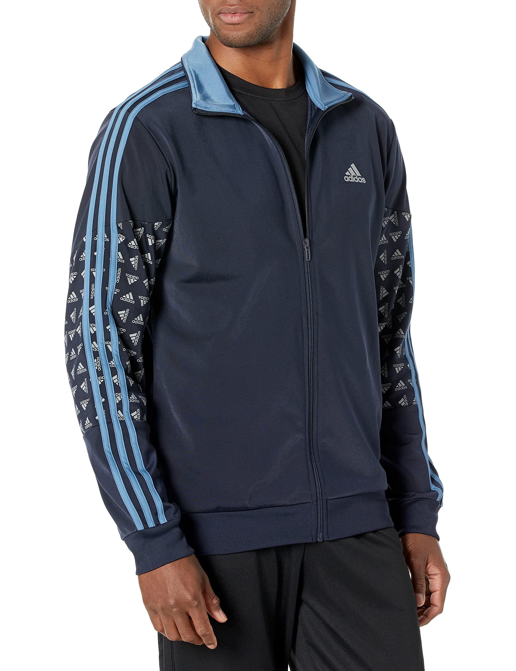 adidas Standard Warm-up Tricot Regular Badge Of Sport Track Jacket in Blue  for Men | Lyst
