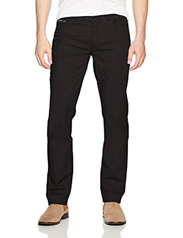 Calvin Klein 5 Pocket Stretch Cotton Twill Pants in Black for Men ...