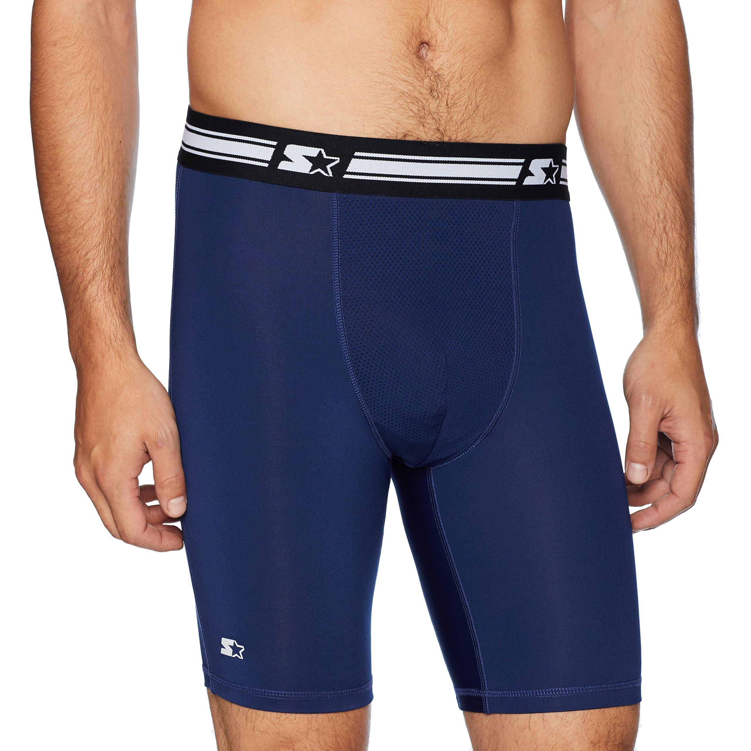 Starter 9" Light-compression Athletic Boxer Brief With Optional Cup Pocket  in Blue for Men | Lyst