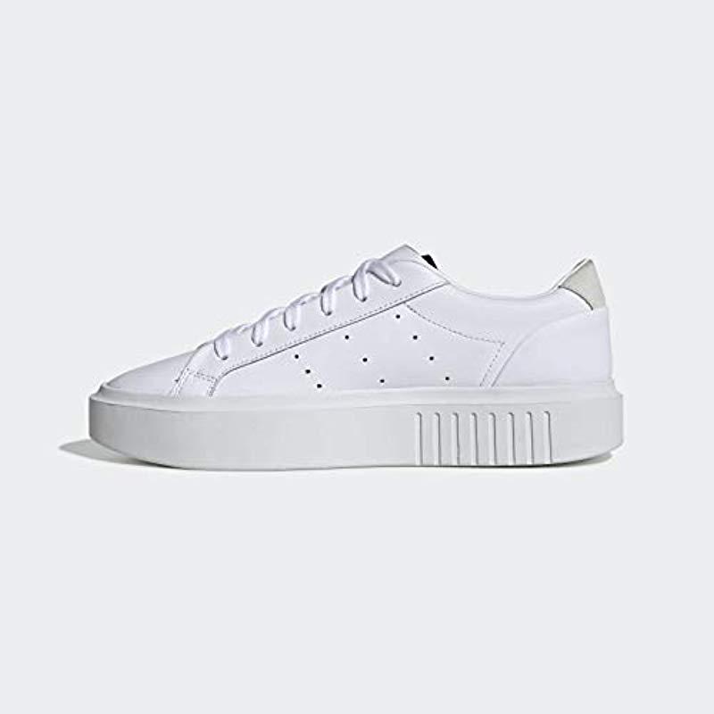 adidas Originals Leather Sleek Super in White/Crystal White/Black (White) -  Save 70% | Lyst