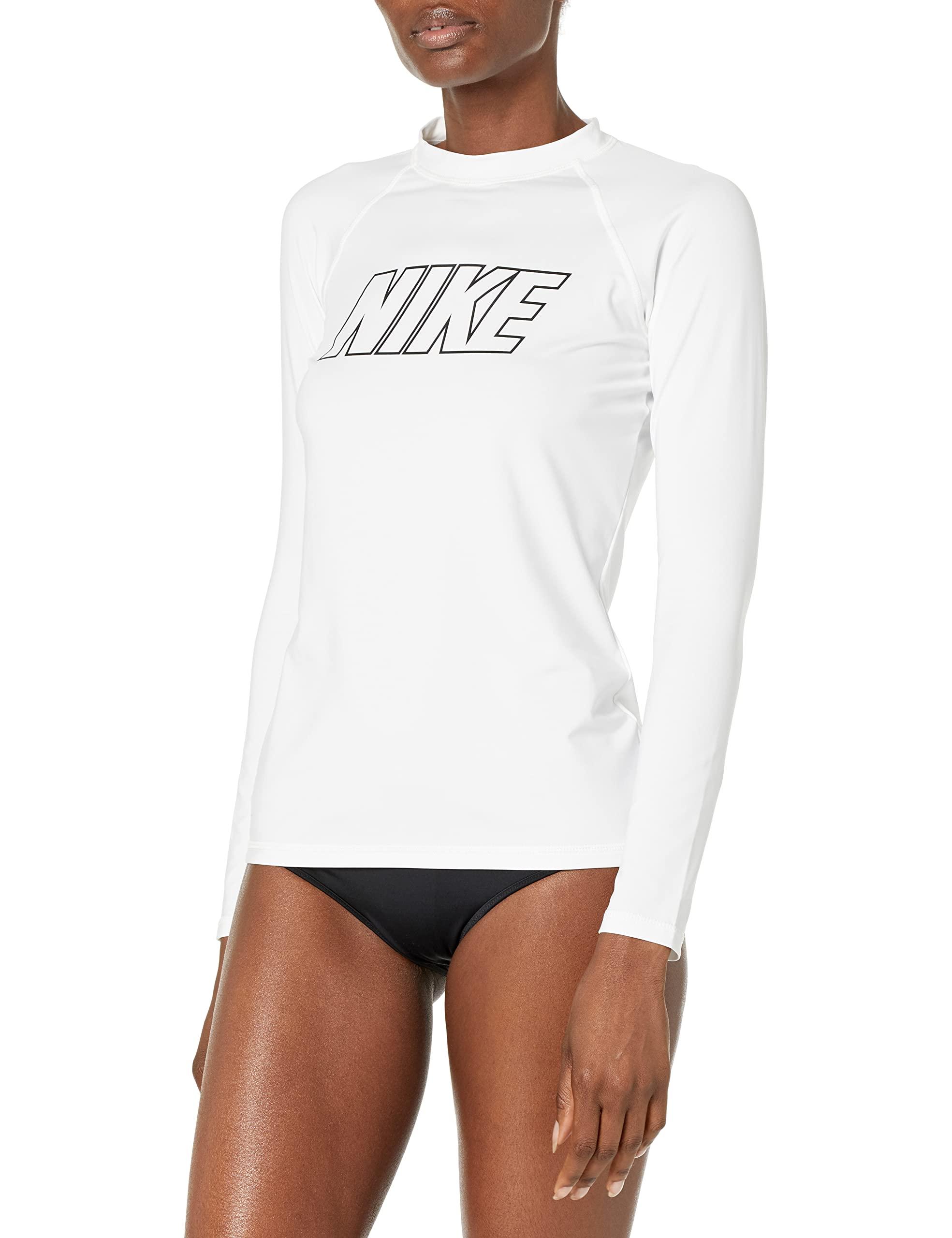 Nike Swim Standard Upf 40+ Short Sleeve Rashguard Swim Tee in White | Lyst