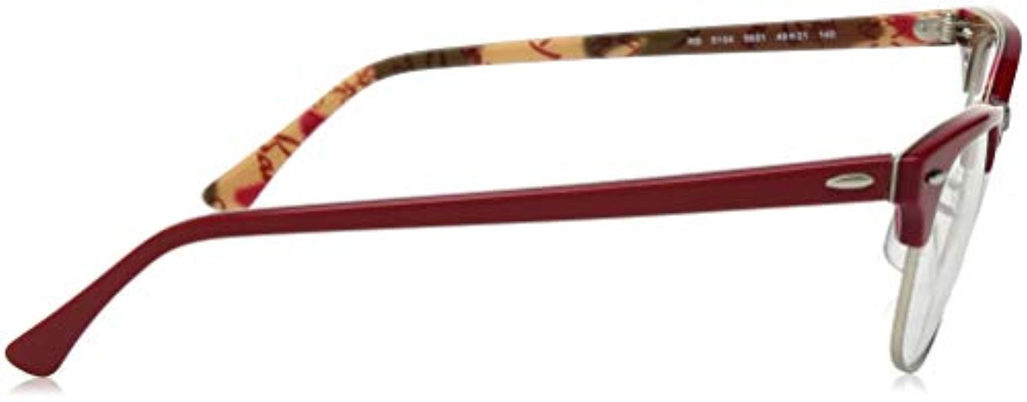 Ray Ban Rx5154 Clubmaster Eyeglasses In Red Lyst