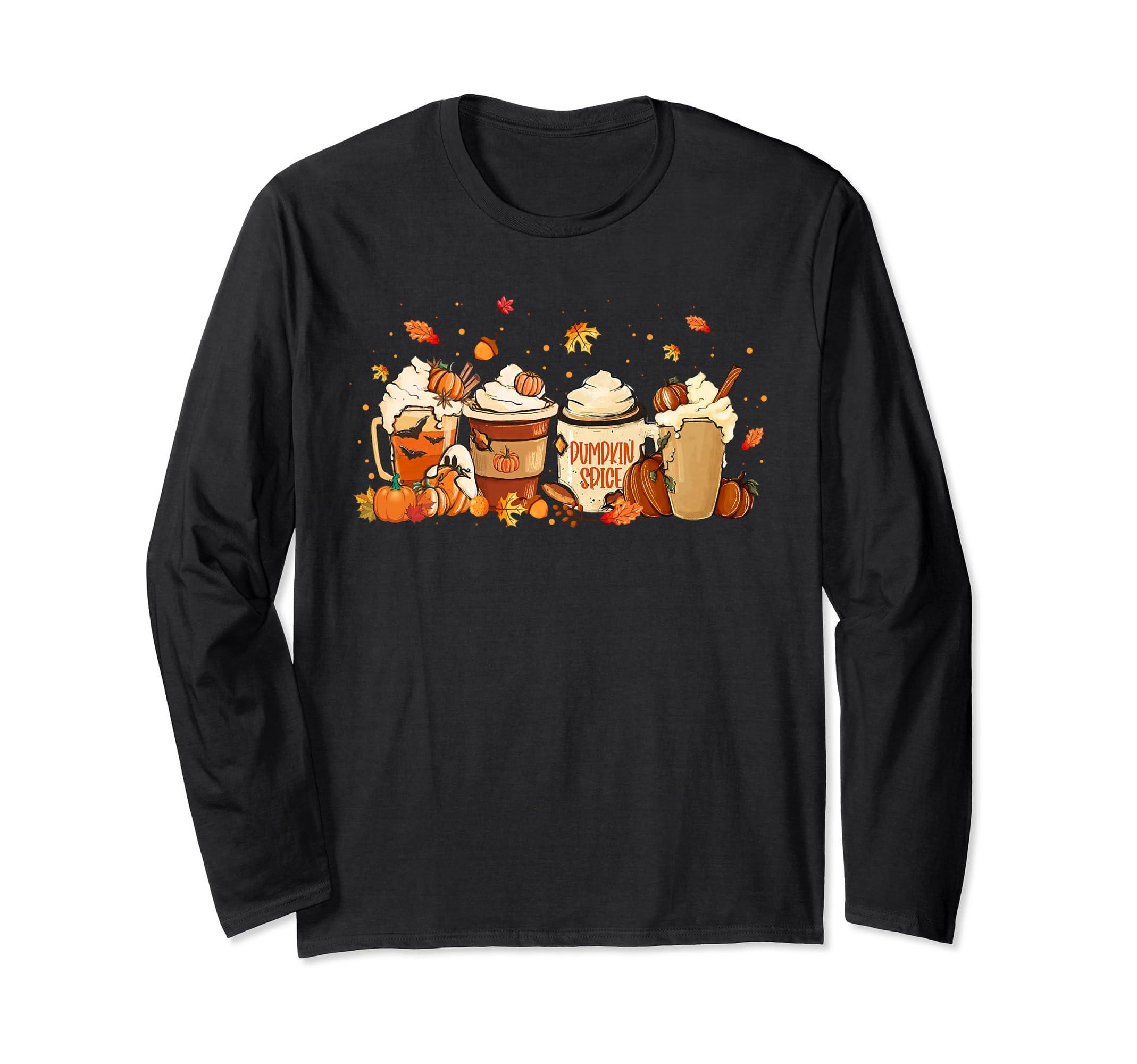 Tis The Season Pumpkin Leaf Latte Fall Thanksgiving Football Sweatshirt
