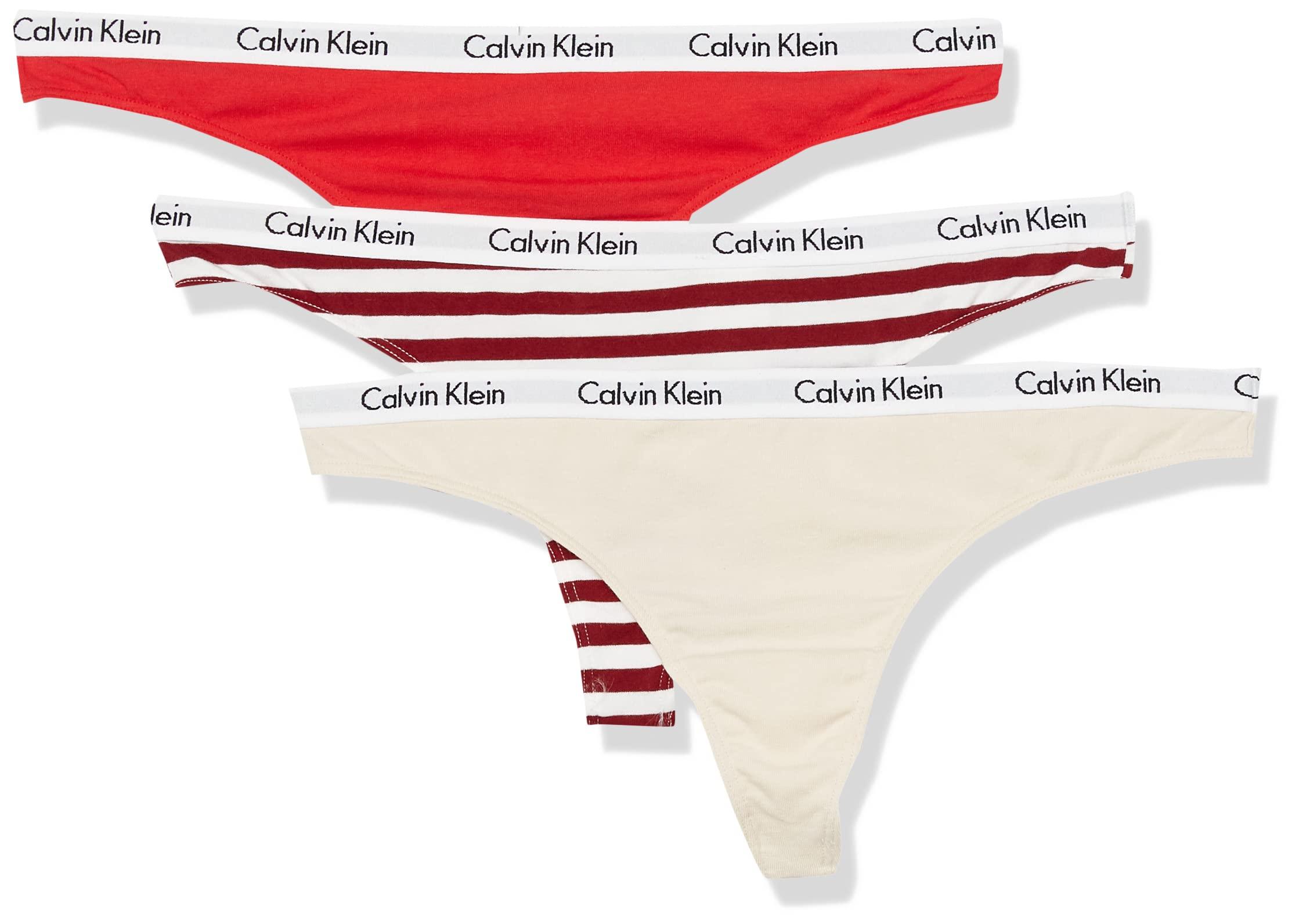 Calvin Klein Carousel Logo Cotton Thong Multipack Panty in Black | Lyst