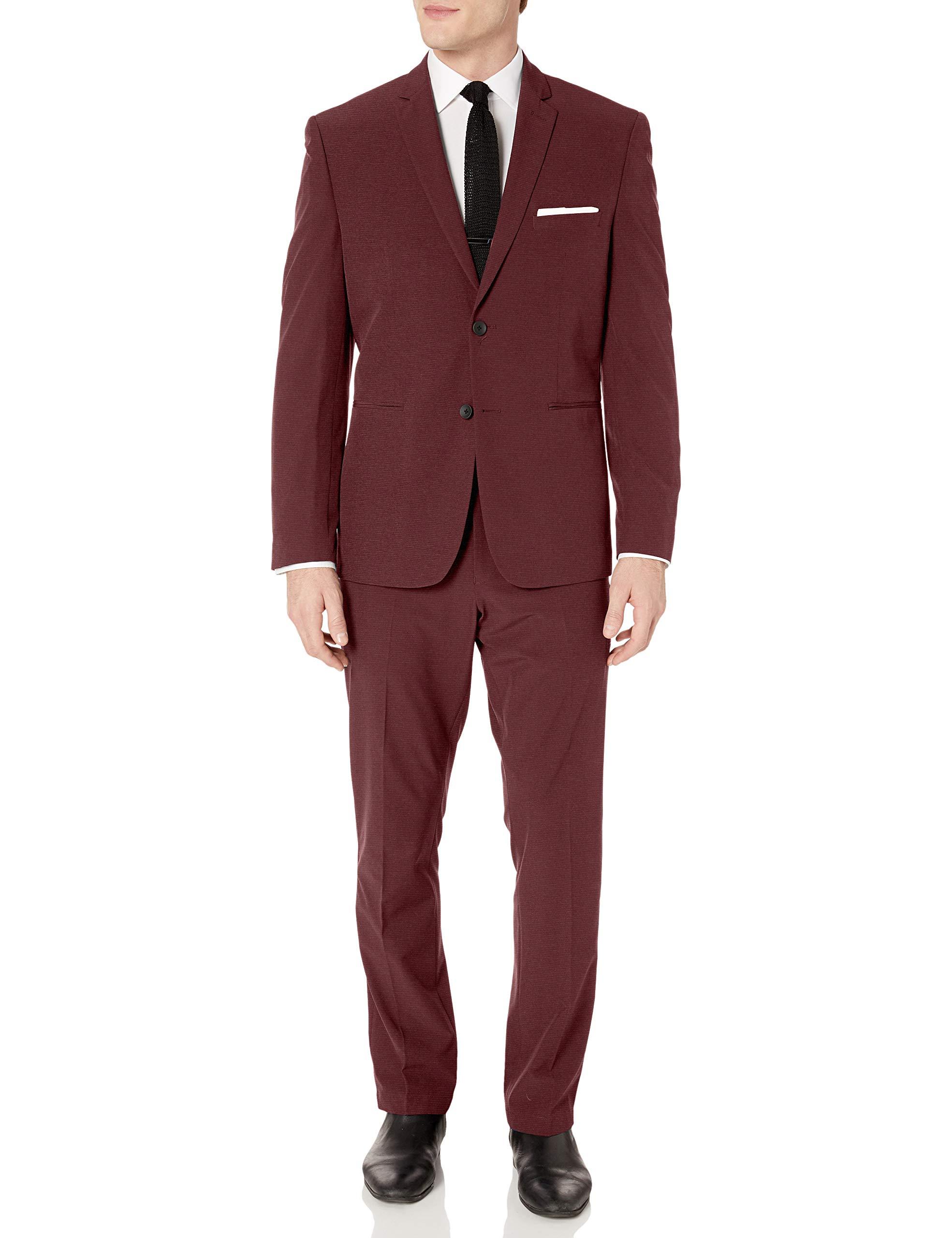 Perry Ellis Synthetic Slim Fit Machine Washable Tech Suit in Red for ...
