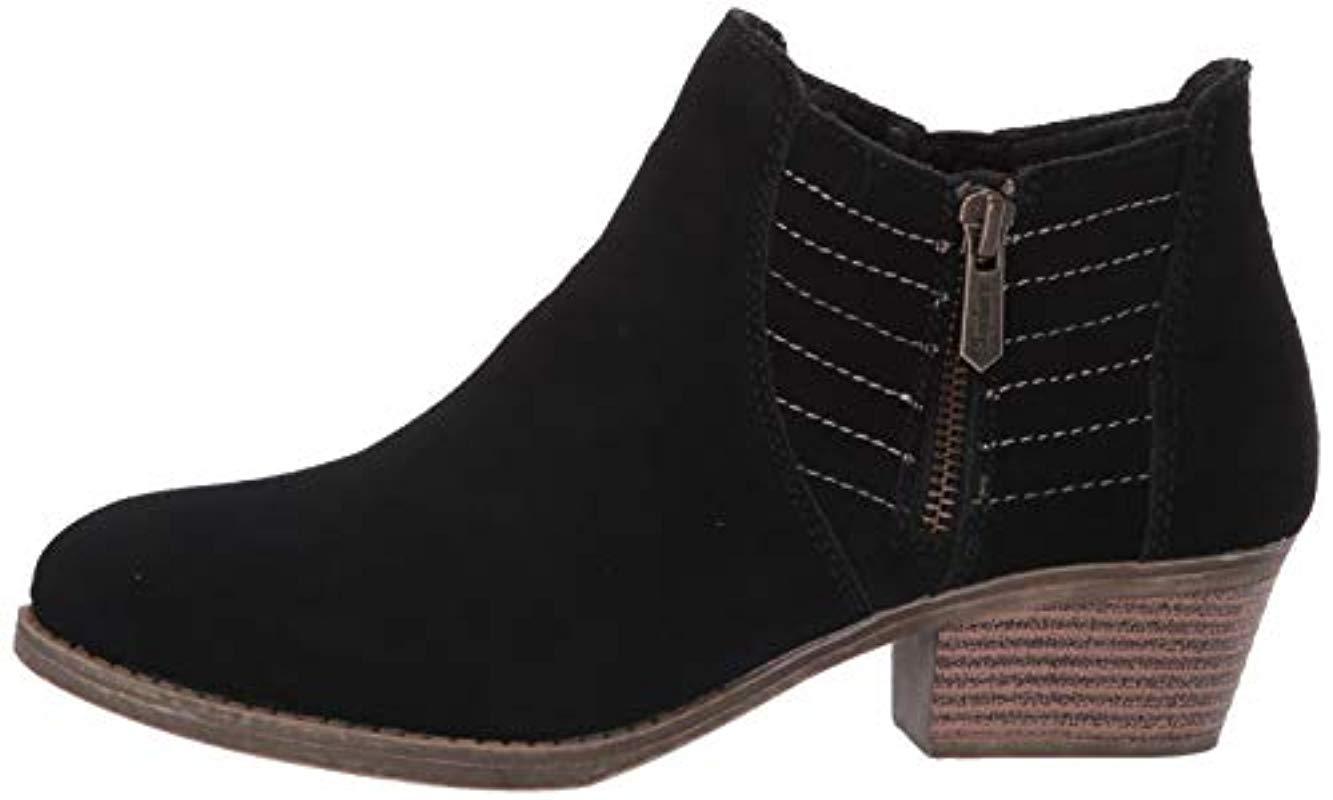 Skechers Suede Lassopetrolwestern Influenced Stitched Side Zip Bootie