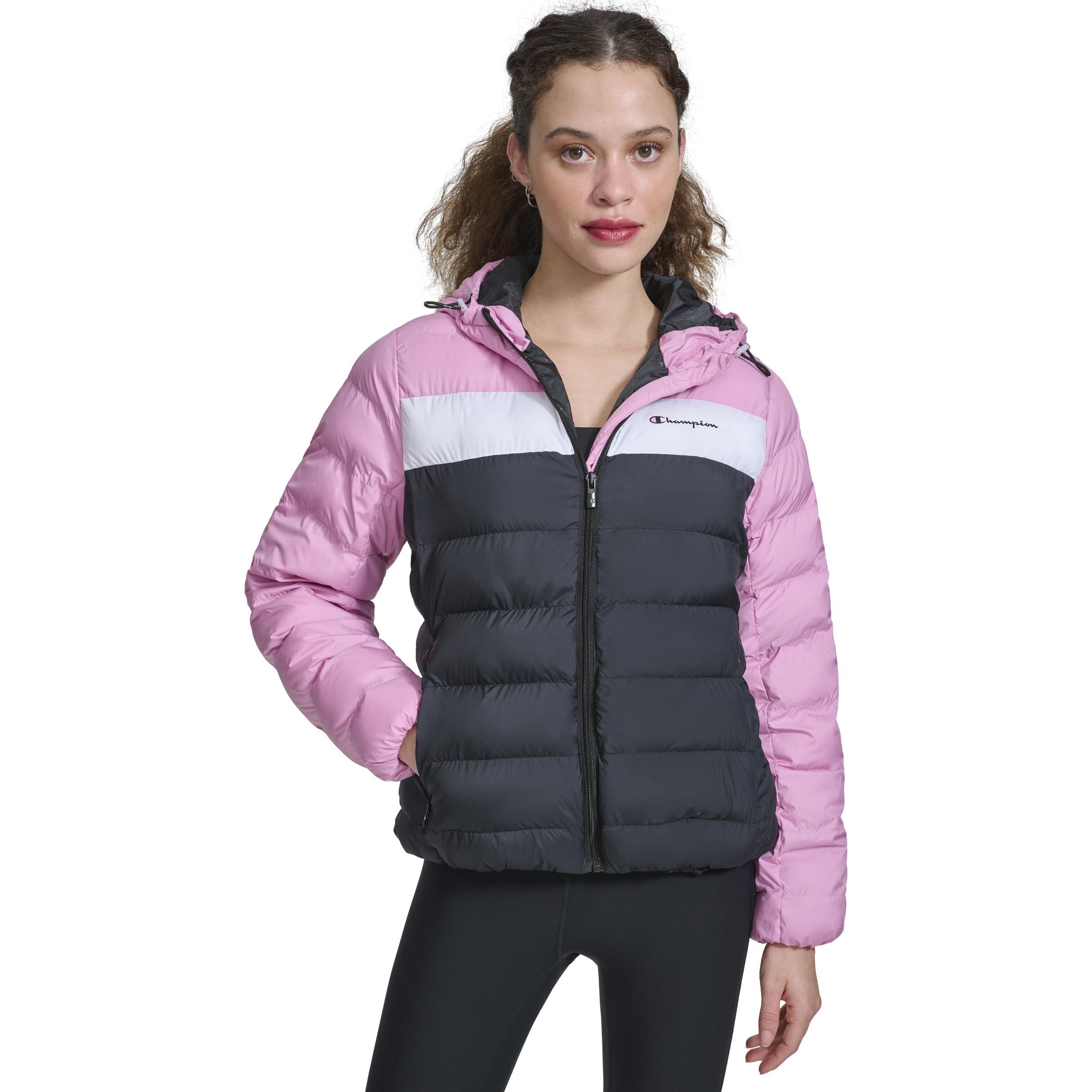 Champion Quilted Coat Packable Puffer Jacket With Hood in Purple Lyst
