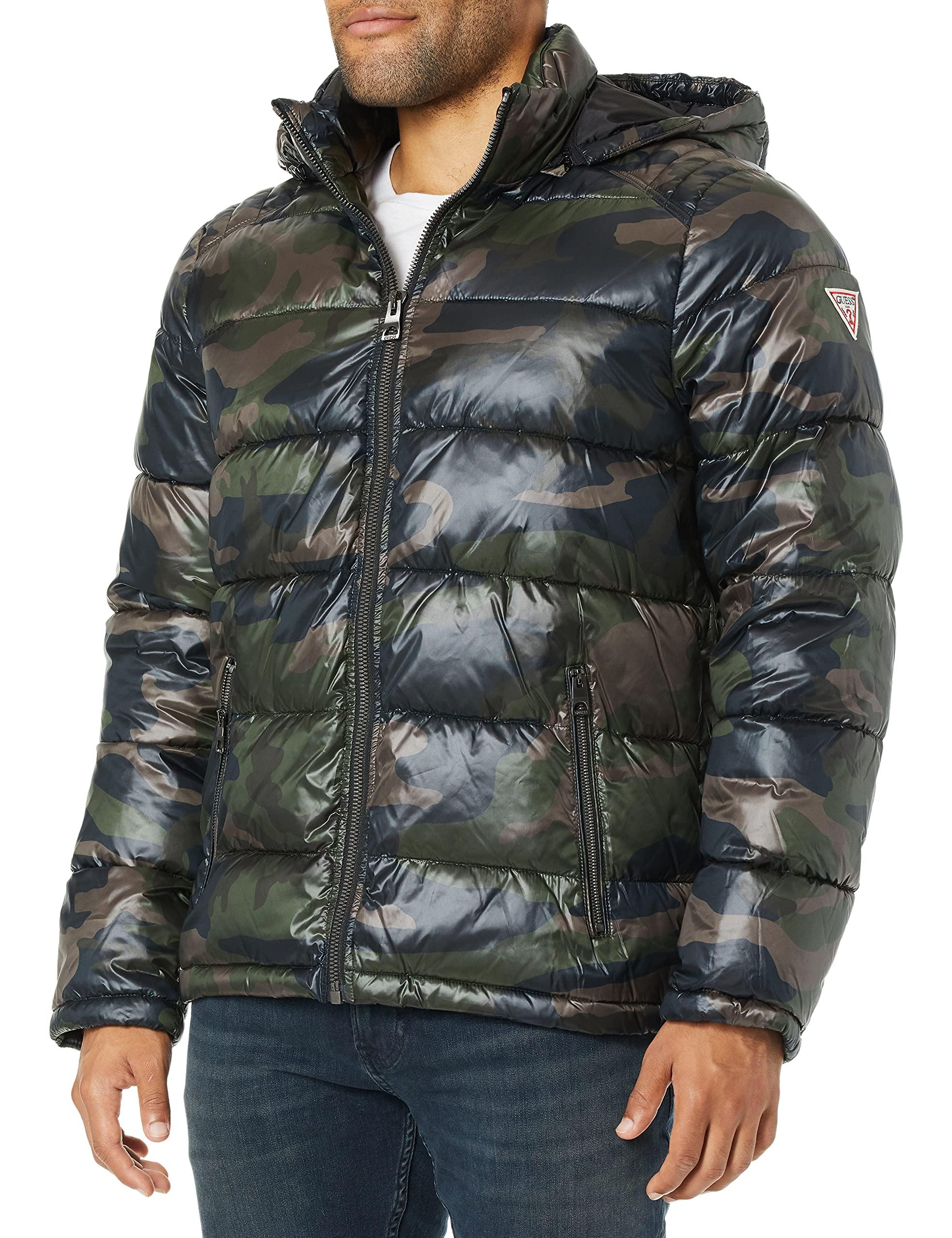 guess men's midweight puffer jacket