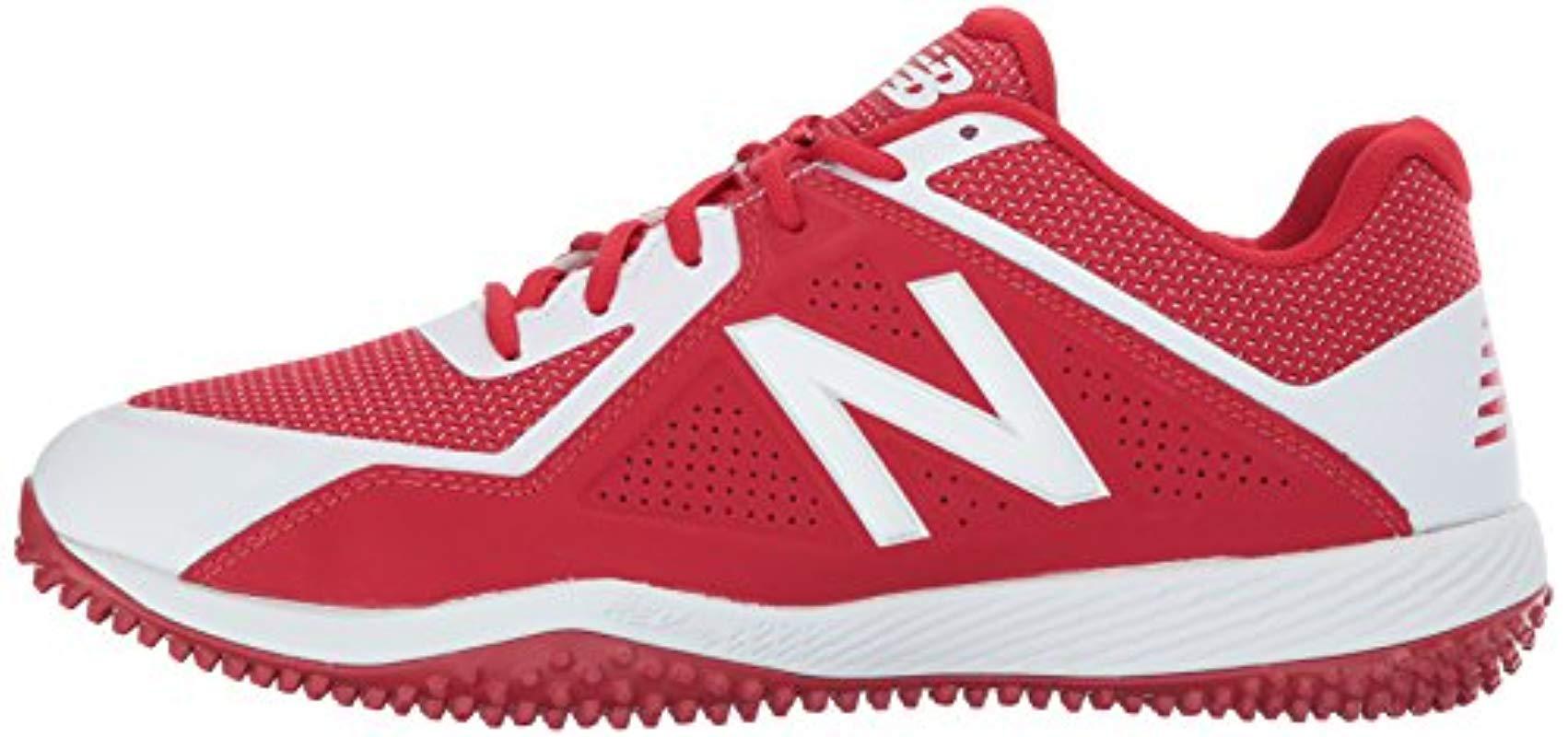 New Balance T4040v4 Turf Baseball Shoe in Red/White (Red) for Men ...