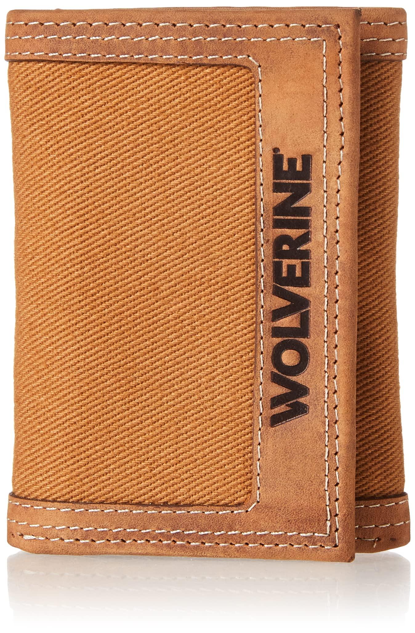 Wolverine Canvasleather Trifold Wallet In Black For Men Lyst 0843