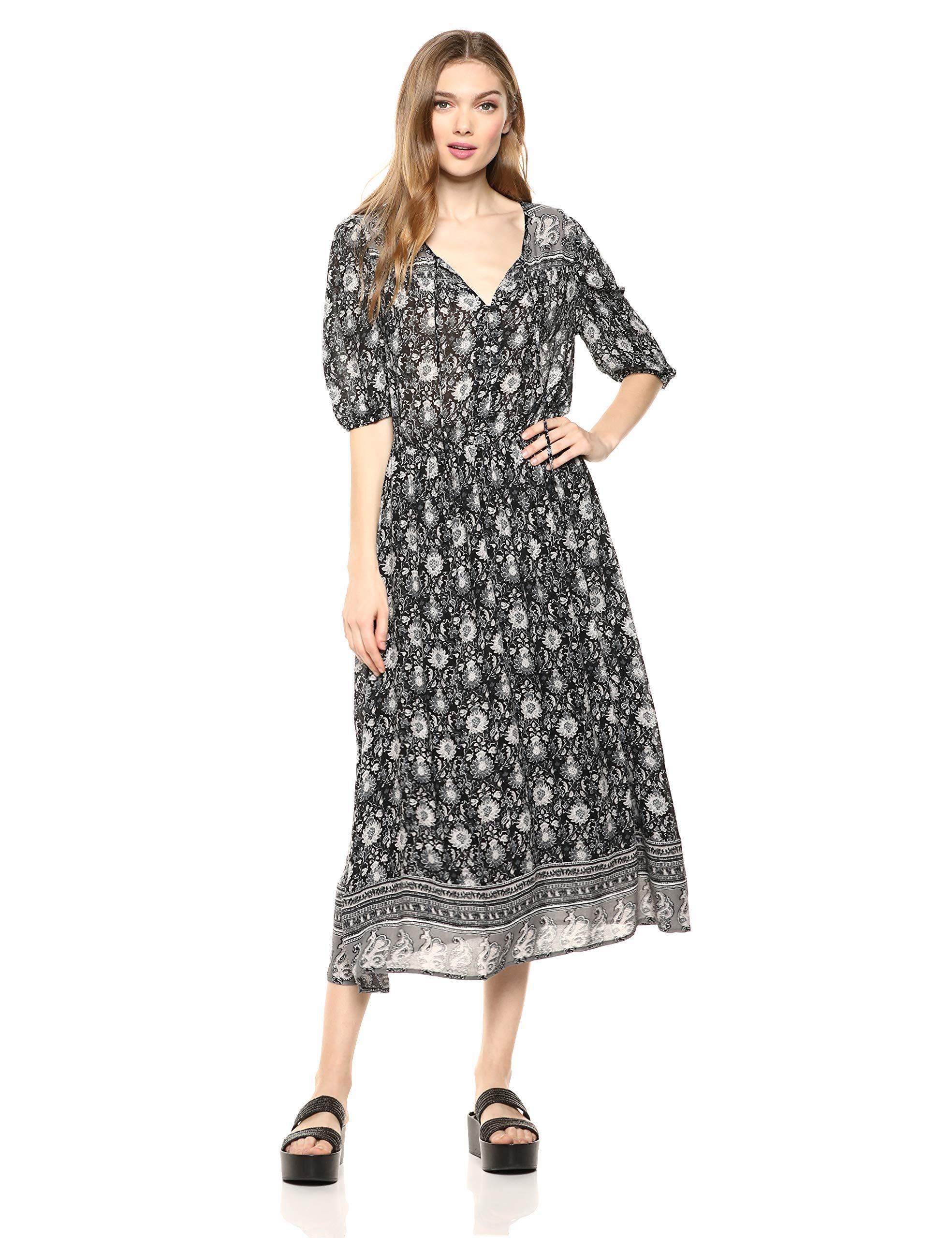 lucky brand printed peasant dress