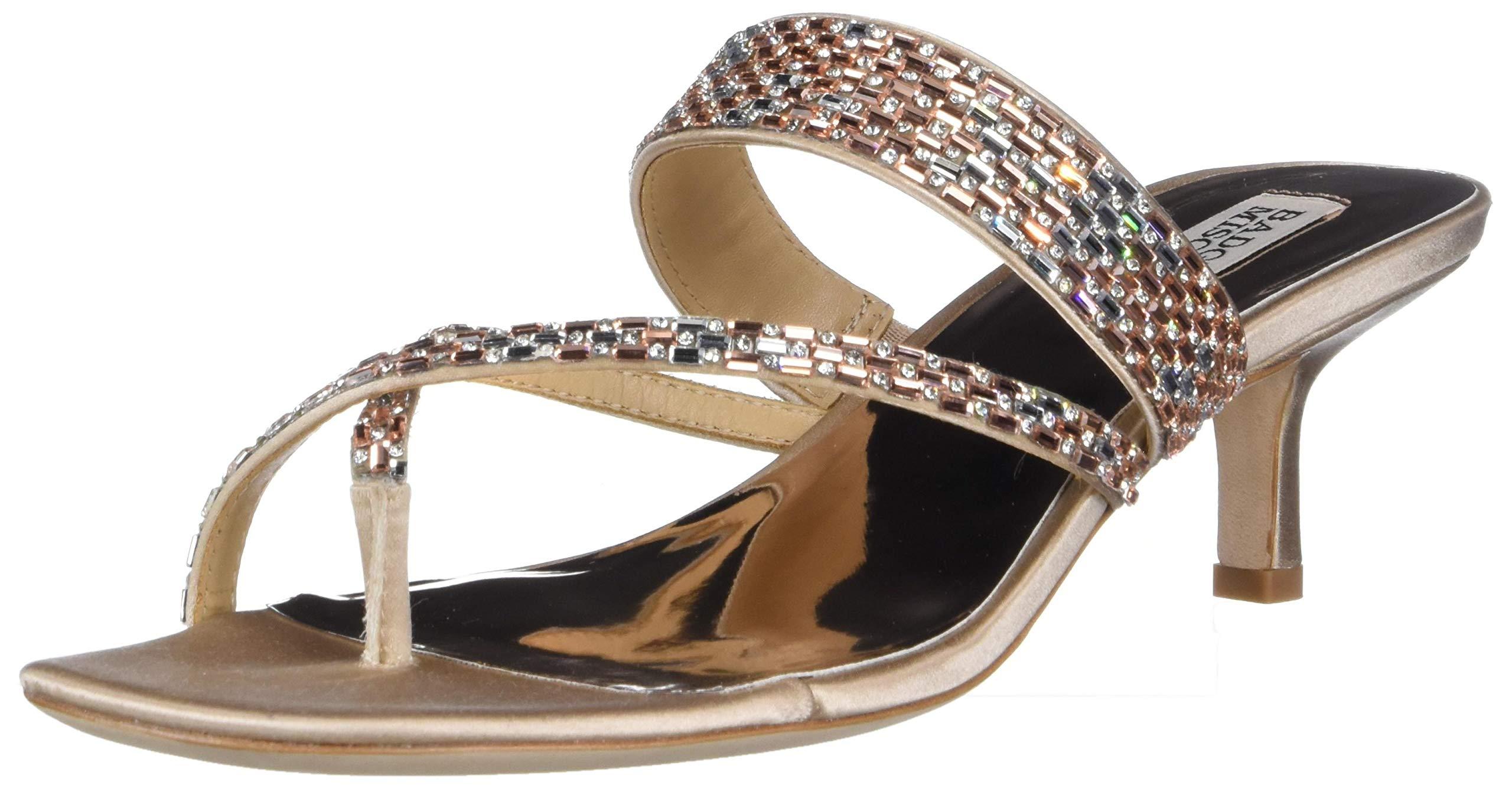 Badgley Mischka Leather Kitten Heel in Brown Lyst