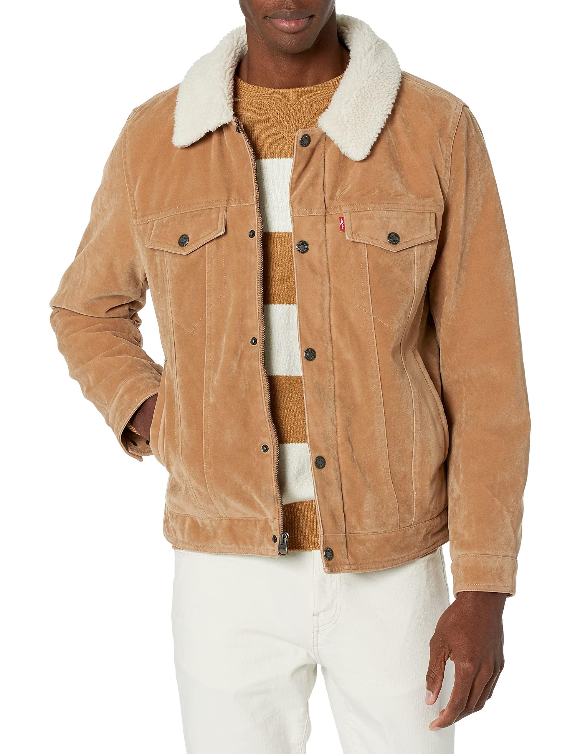 Levi's Aviator Bomber Jacket with Sherpa Collar - Men's - Brown XXL