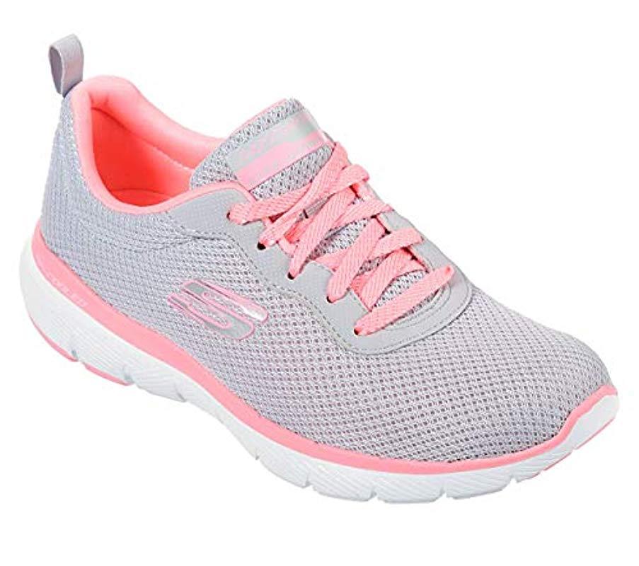 skechers grey flex appeal 3.0 trainers