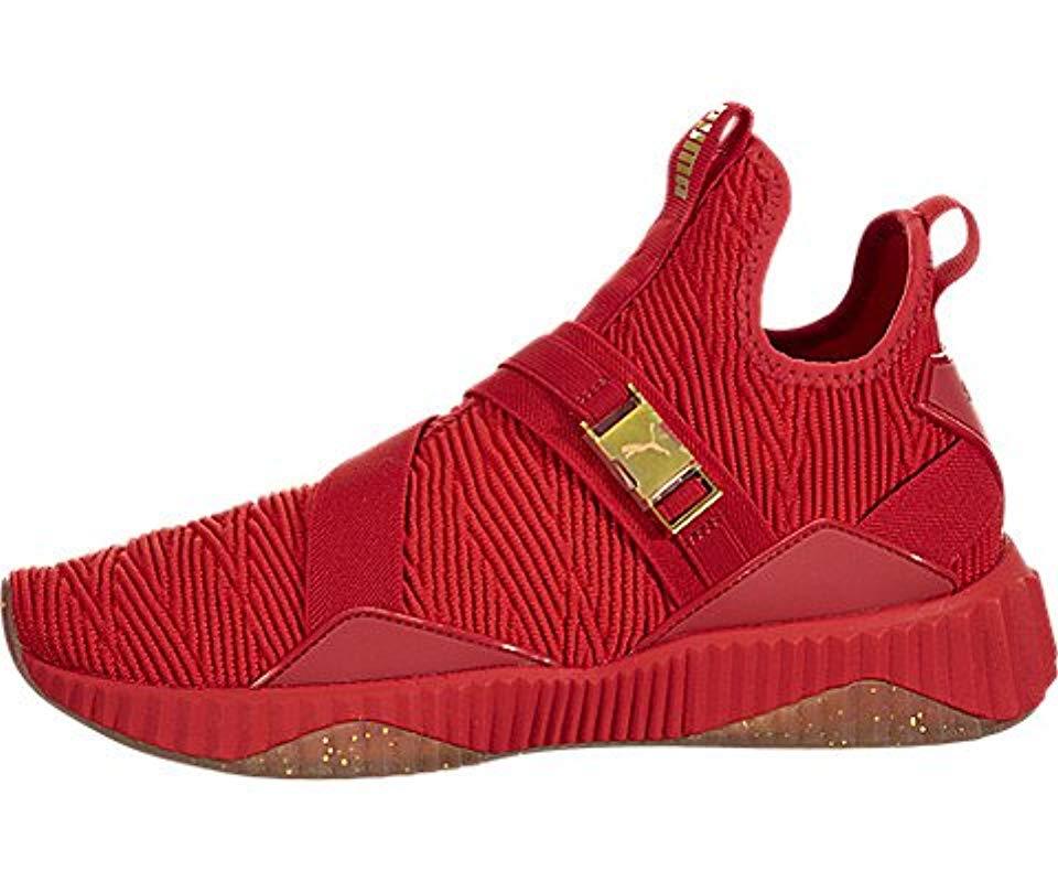 PUMA Defy Mid Varsity Ribbon Red metallic Gold 7 B Us B m Lyst