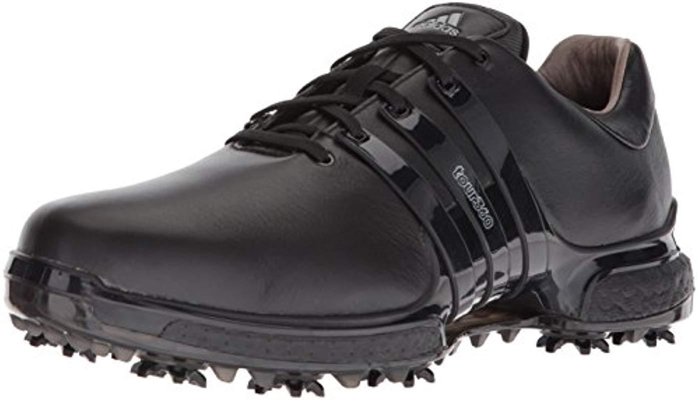 adidas Leather Tour 360 Boost 2.0 Golf Shoe in Black for Men - Save 3% ...
