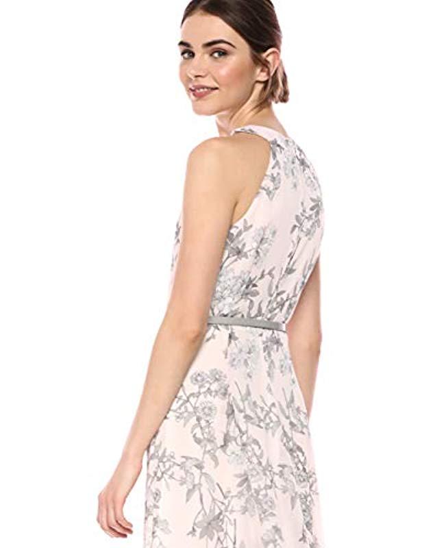 tommy hilfiger women's coin toss chiffon long dress