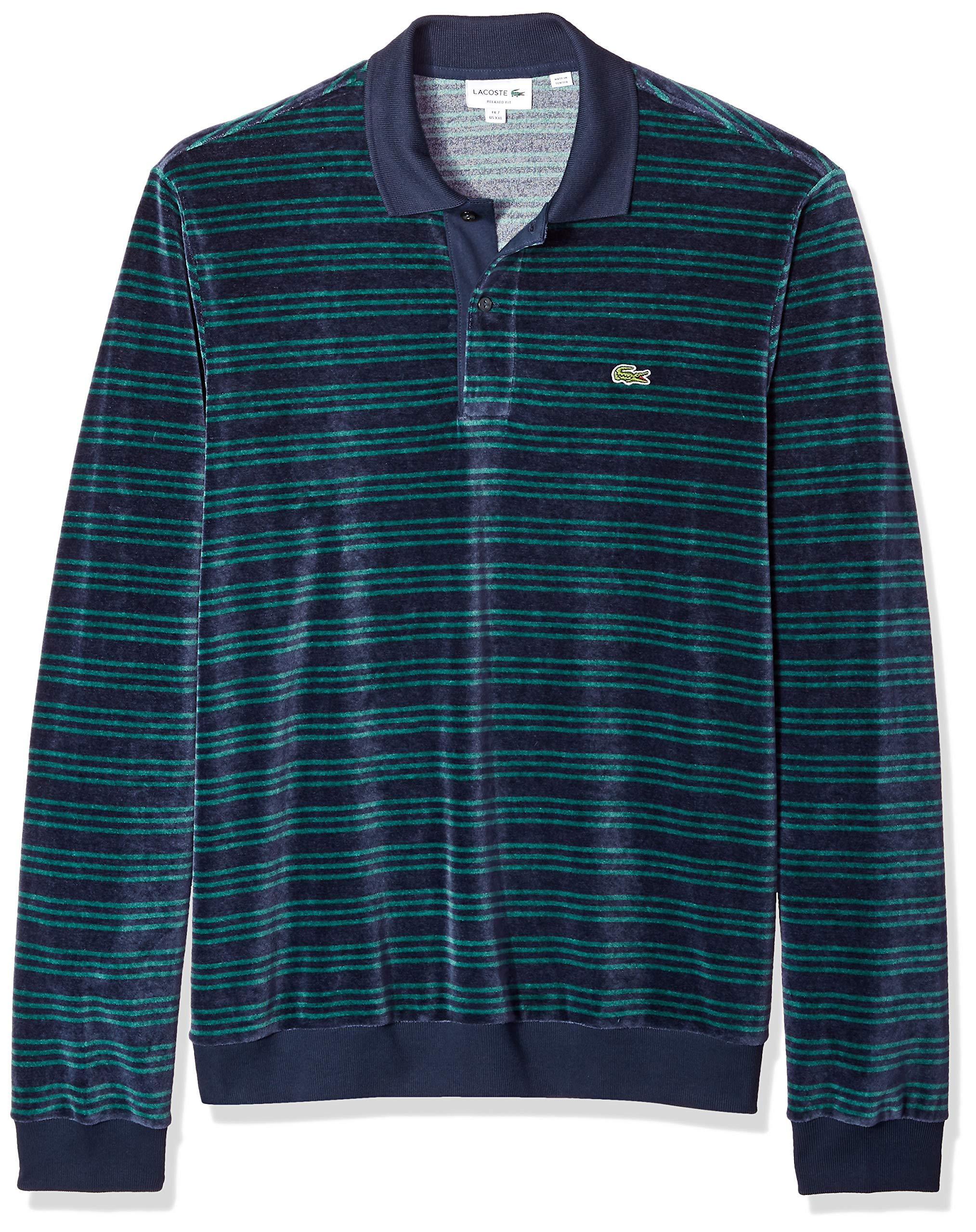 Royal Blue and Green Stripe Long Sleeve Polo - 5 in 2023