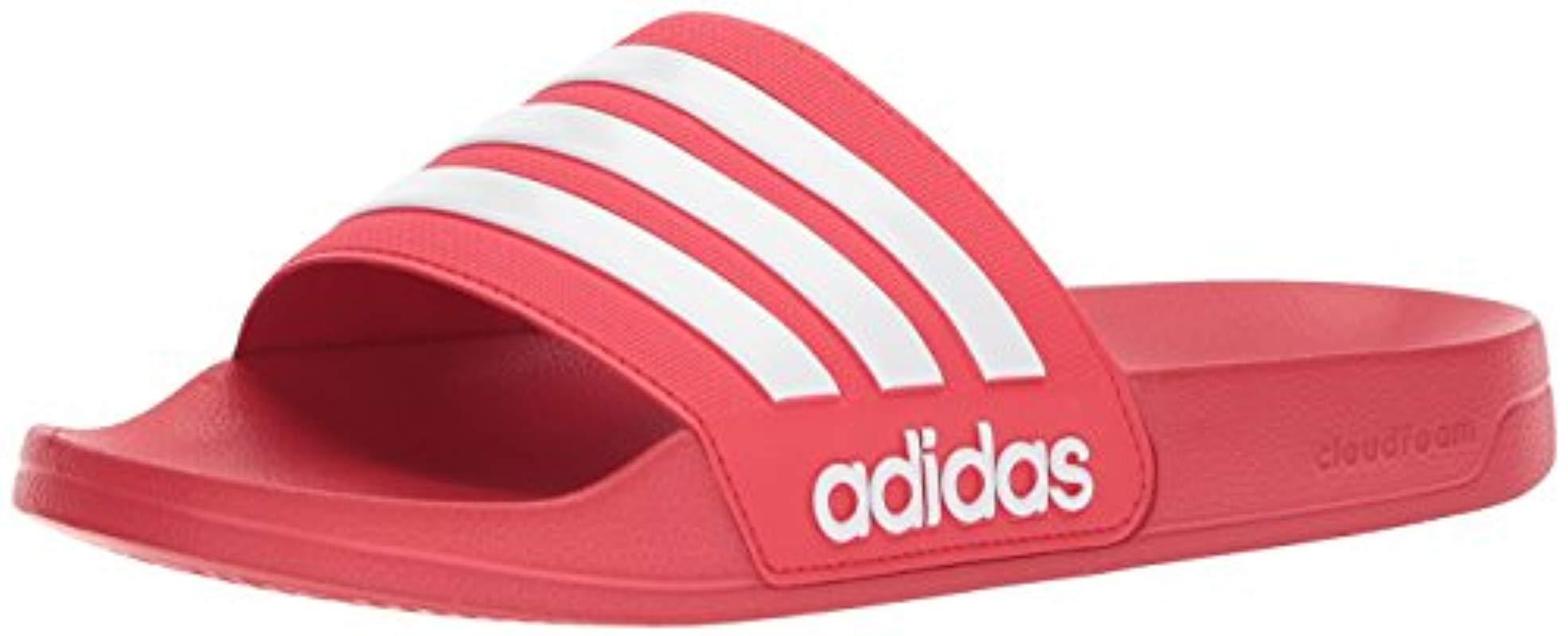 adidas red flip flops