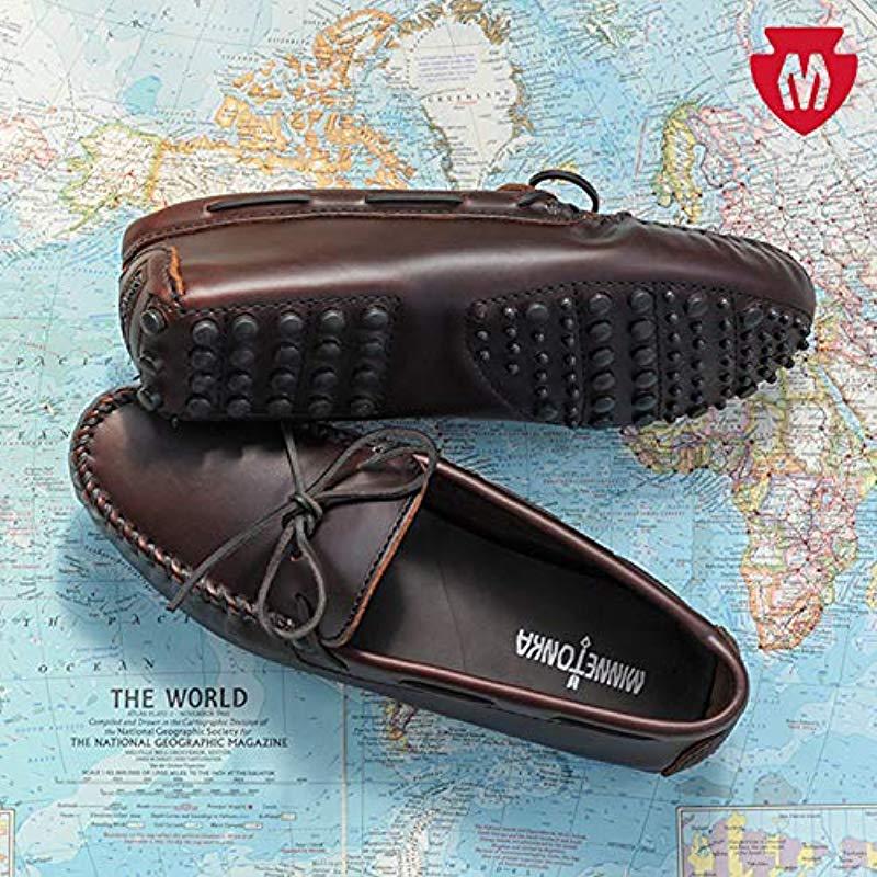 Minnetonka Leather Original Cowhide Driving Moccasin In Brown For