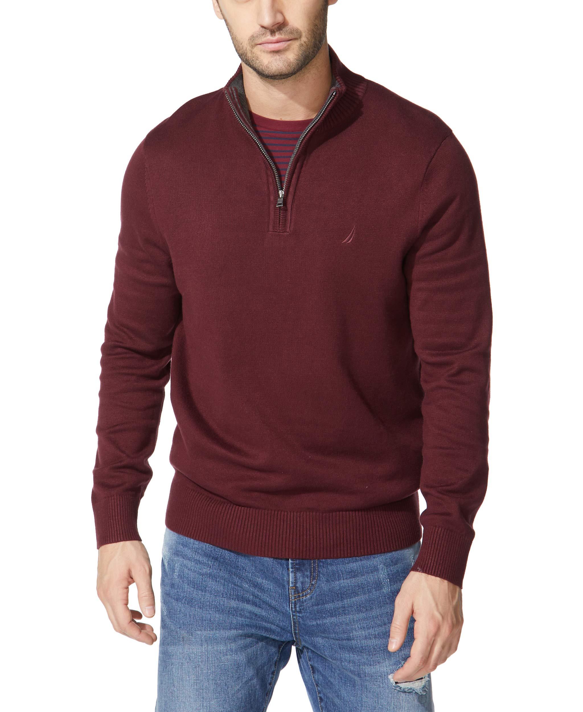 Nautica Quarter-zip Sweater in Red for Men - Lyst