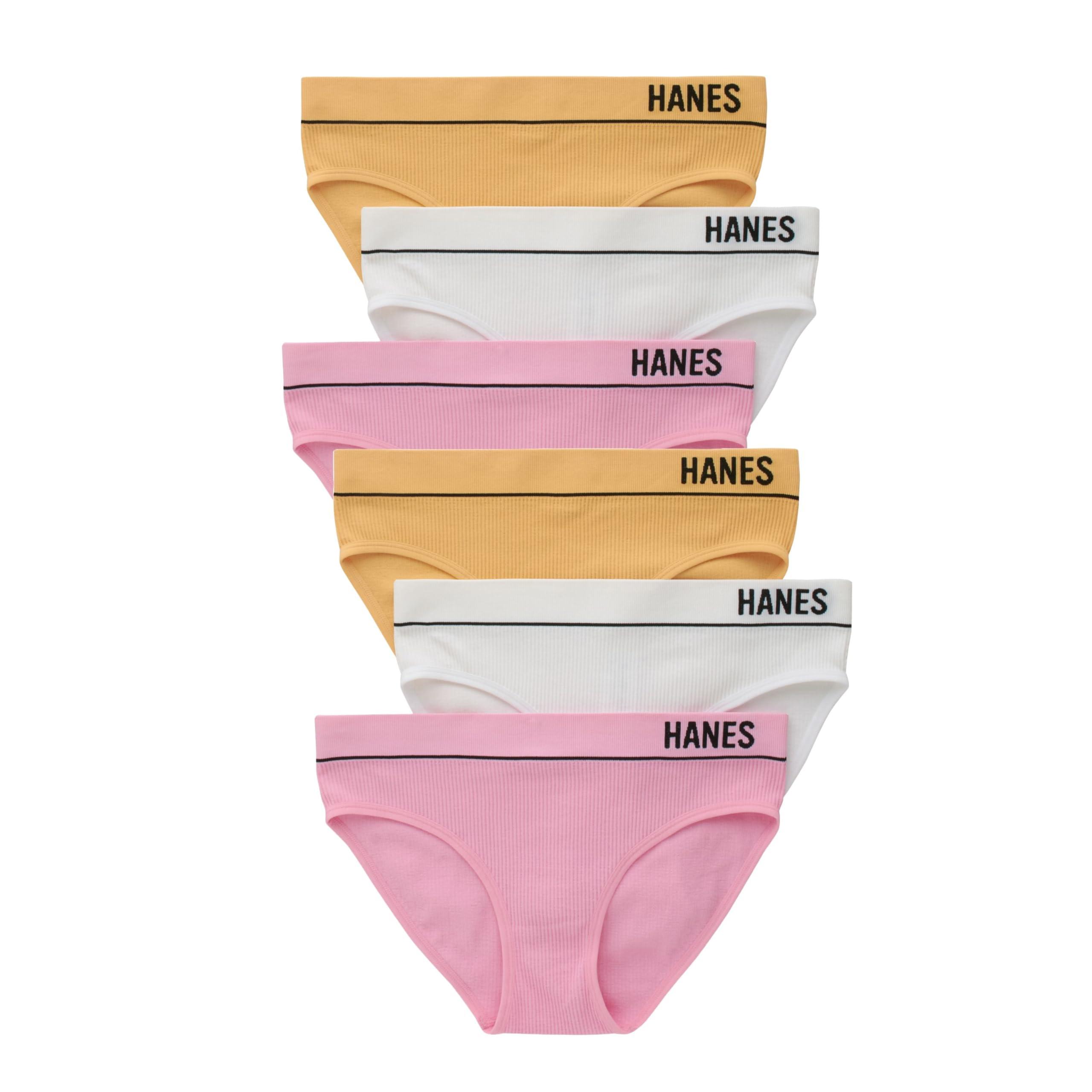 Hanes Originals Seamless Stretch Rib Bikini Panties Pack in Pink