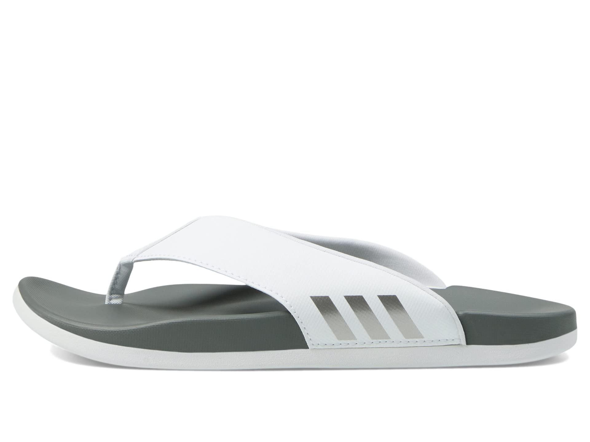 adidas Adilette Comfort Flip-flop White/taupe Metallic 9 B in Gray | Lyst