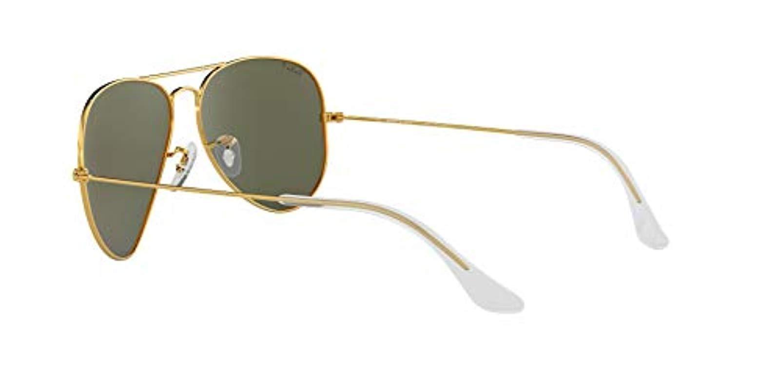 Ray Ban Rb3025 Aviator Large Metal Sunglasses 58 Mm Polarized Arista Gold Polarized Crystal Green In Gold Green Metallic Save 67 Lyst