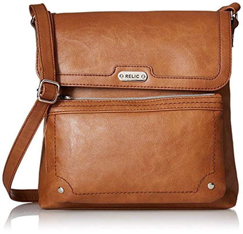 Lyst Fossil Relic By Evie Flap Crossbody Handbag Purse in Brown