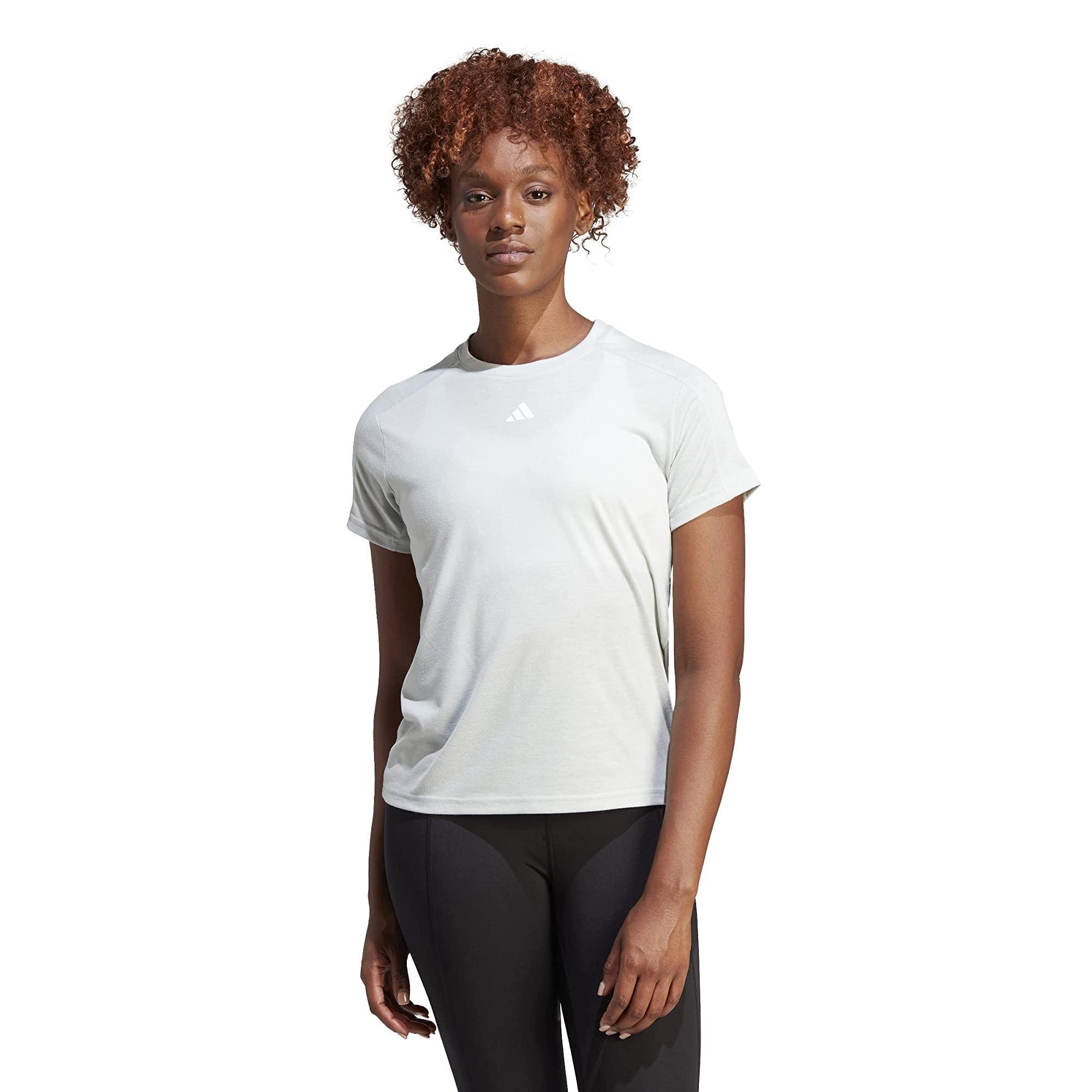 adidas Aeroready Train Essentials Minimal Branding Crewneck T-shirt in White  | Lyst