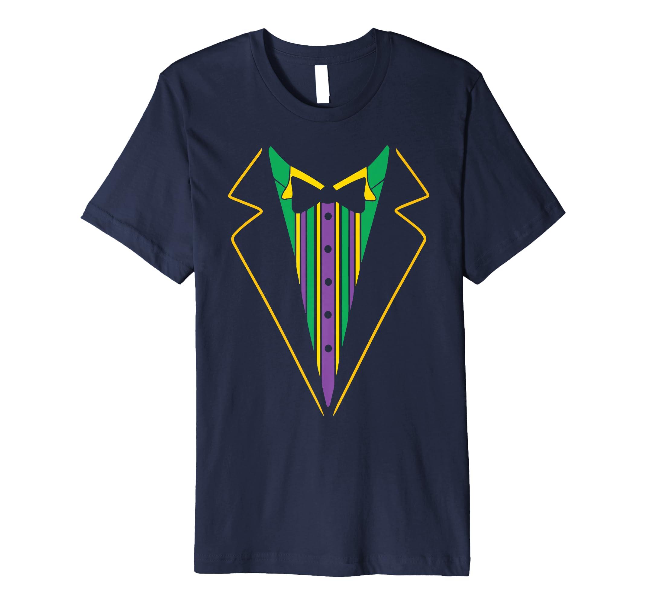 Mardi gras top tuxedo t shirt