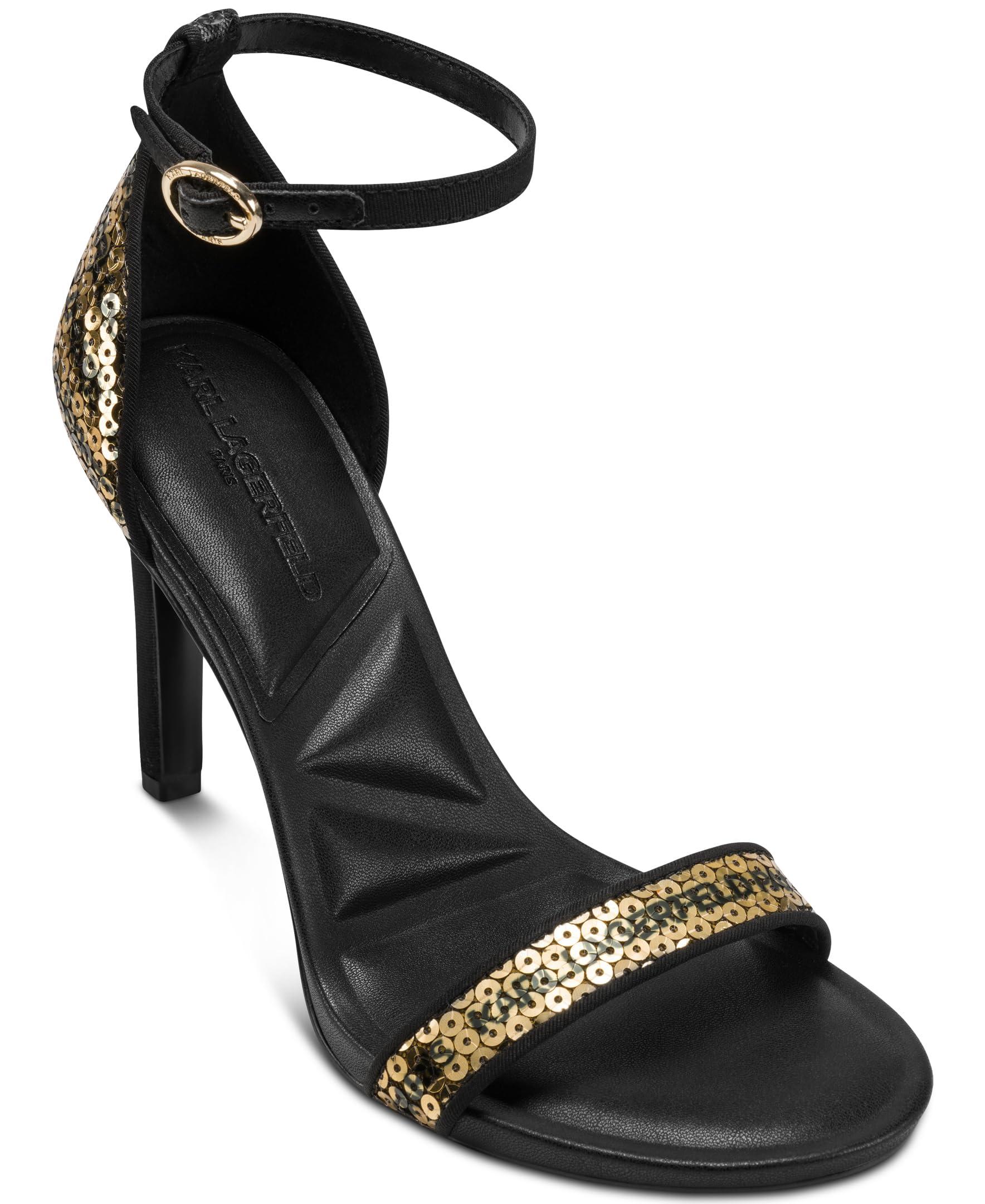 Heel Sandals Black And Gold Sequin Heels Moviestar Black, Sequin