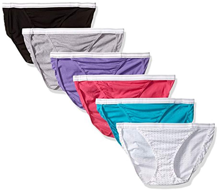 Hanes Cotton Sporty String Bikini Panty (pack Of 6) in Red