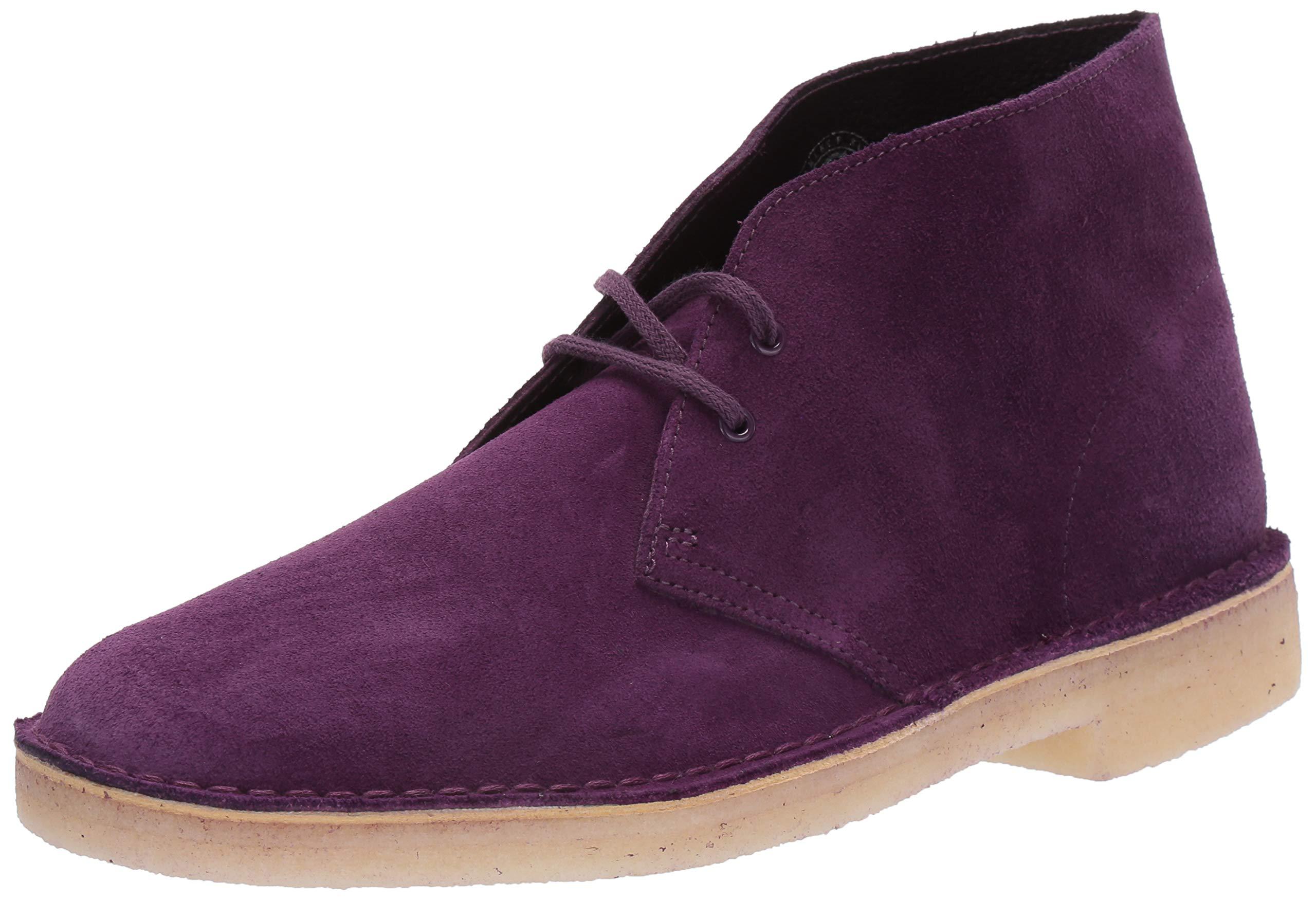 Clarks Leather Desert Chukka Boot in Deep Purple Suede (Purple) for Men
