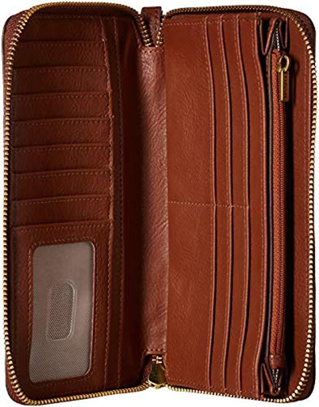 fossil liza zip around clutch