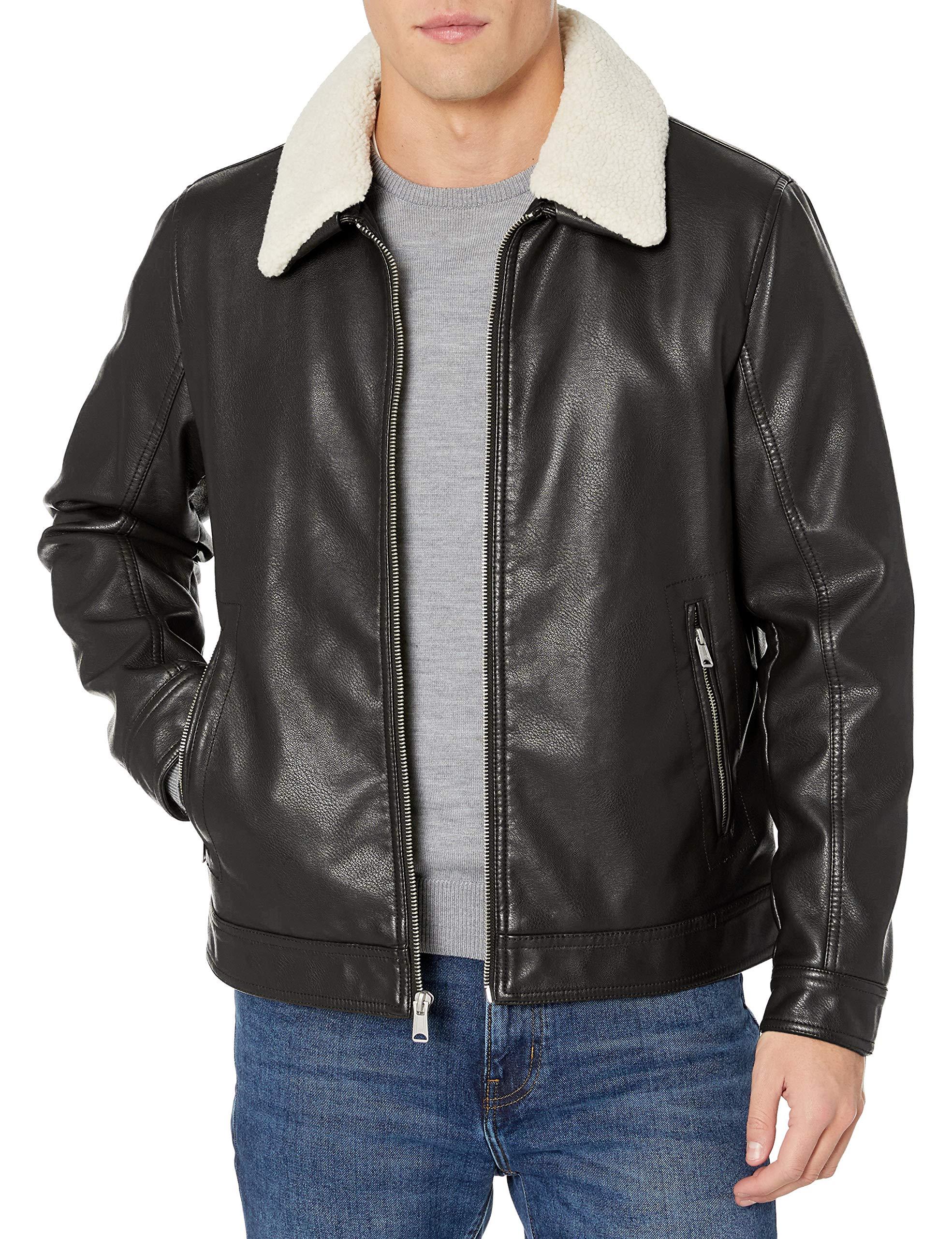 leather jacket sherpa