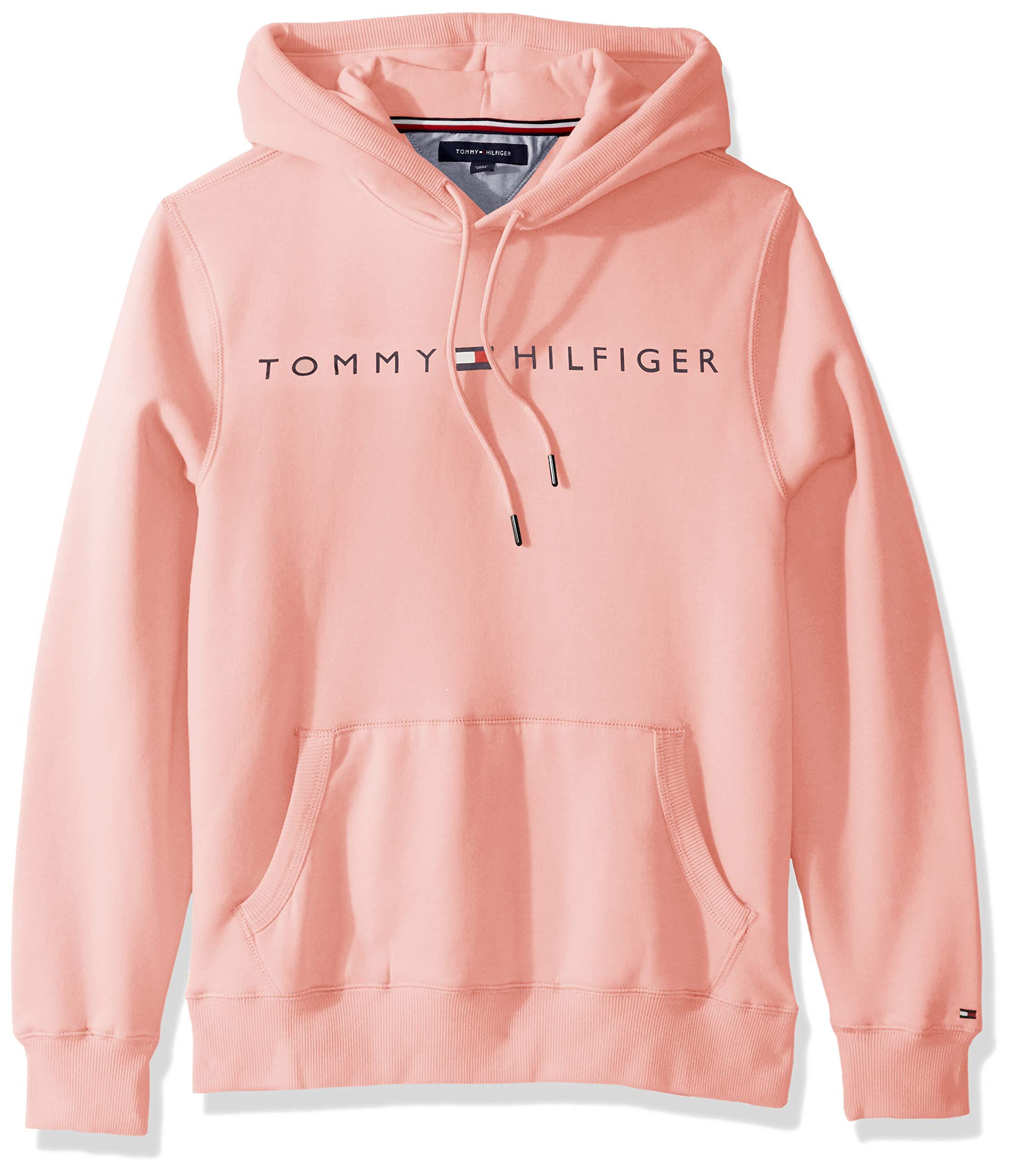 mens pink tommy hilfiger hoodie